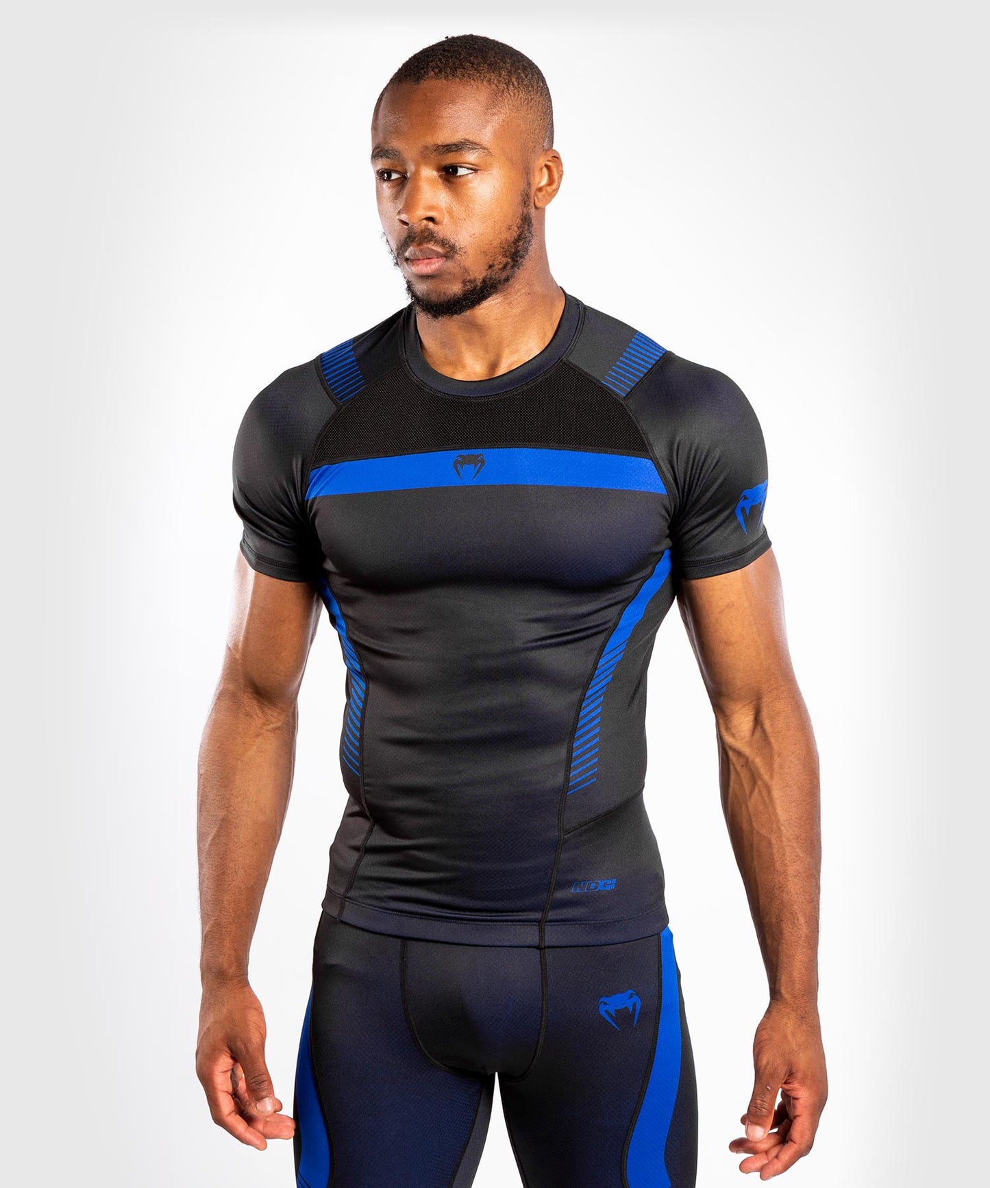 T-shirt a compressione Venum No Gi 3.0 - Maniche corte - Nero/Blu