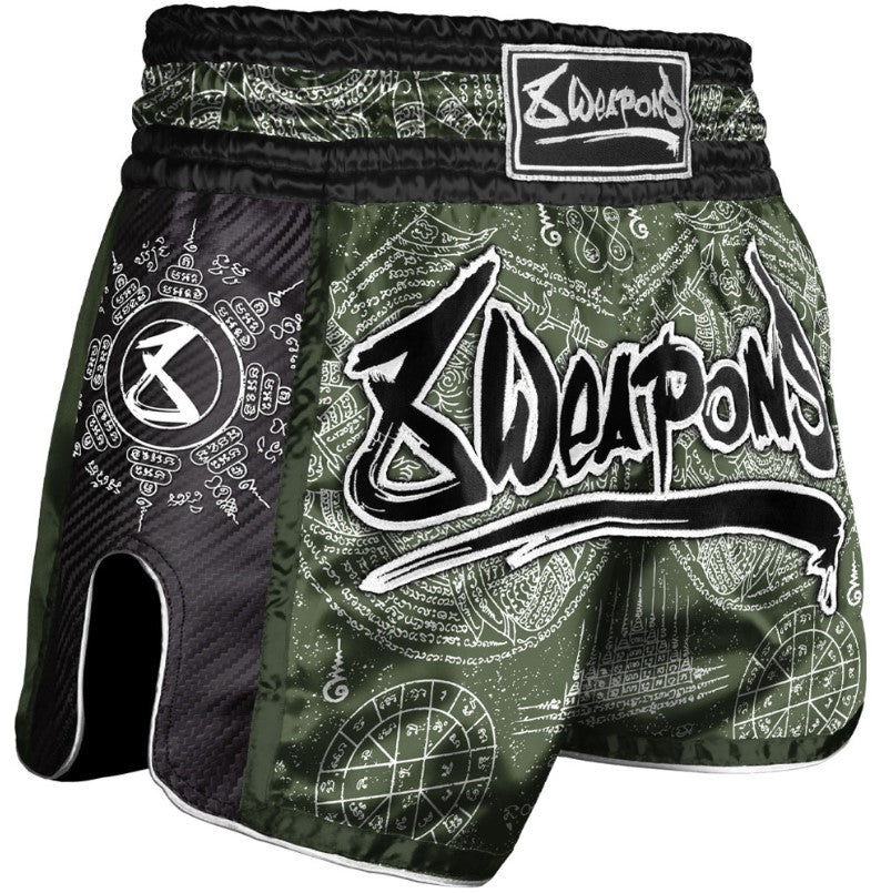 8 Weapons Carbon Muay Thai Shorts - Khaki