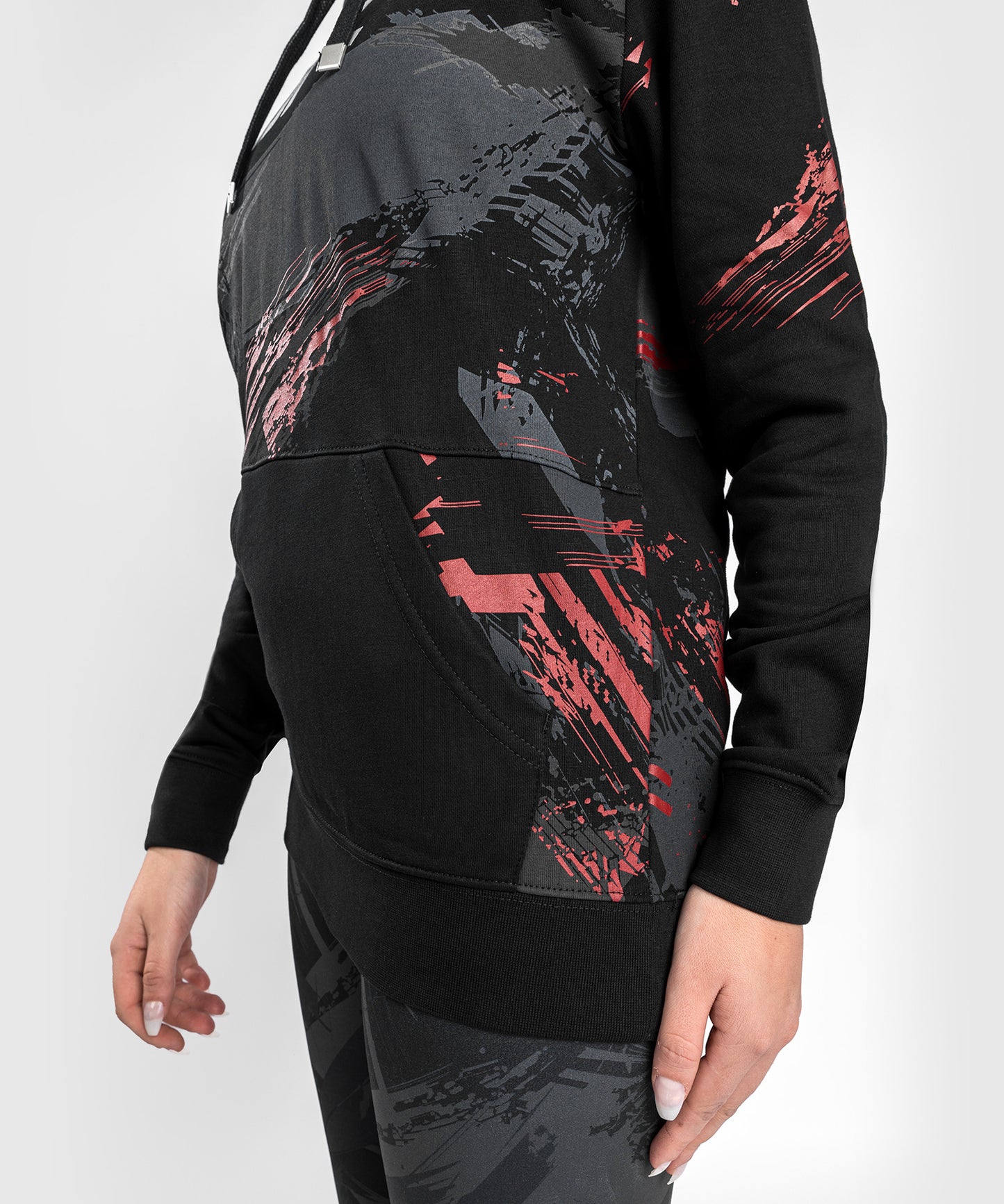 Sweatshirt à capuche pour Femmes UFC Venum Authentic Fight Week 2.0 - Noir/Rouge