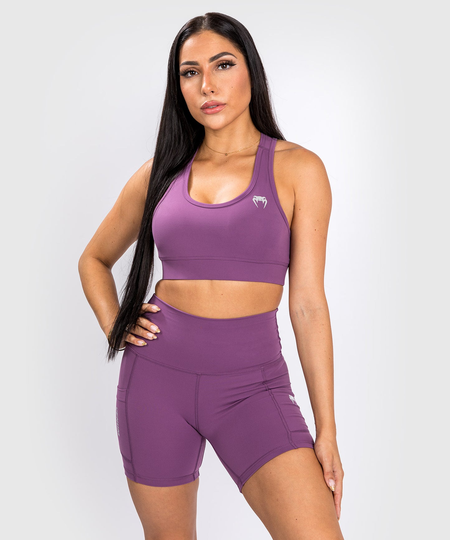 Brassière Venum Essential Medium Impact - Orchidée Sombre/Argent Brossé