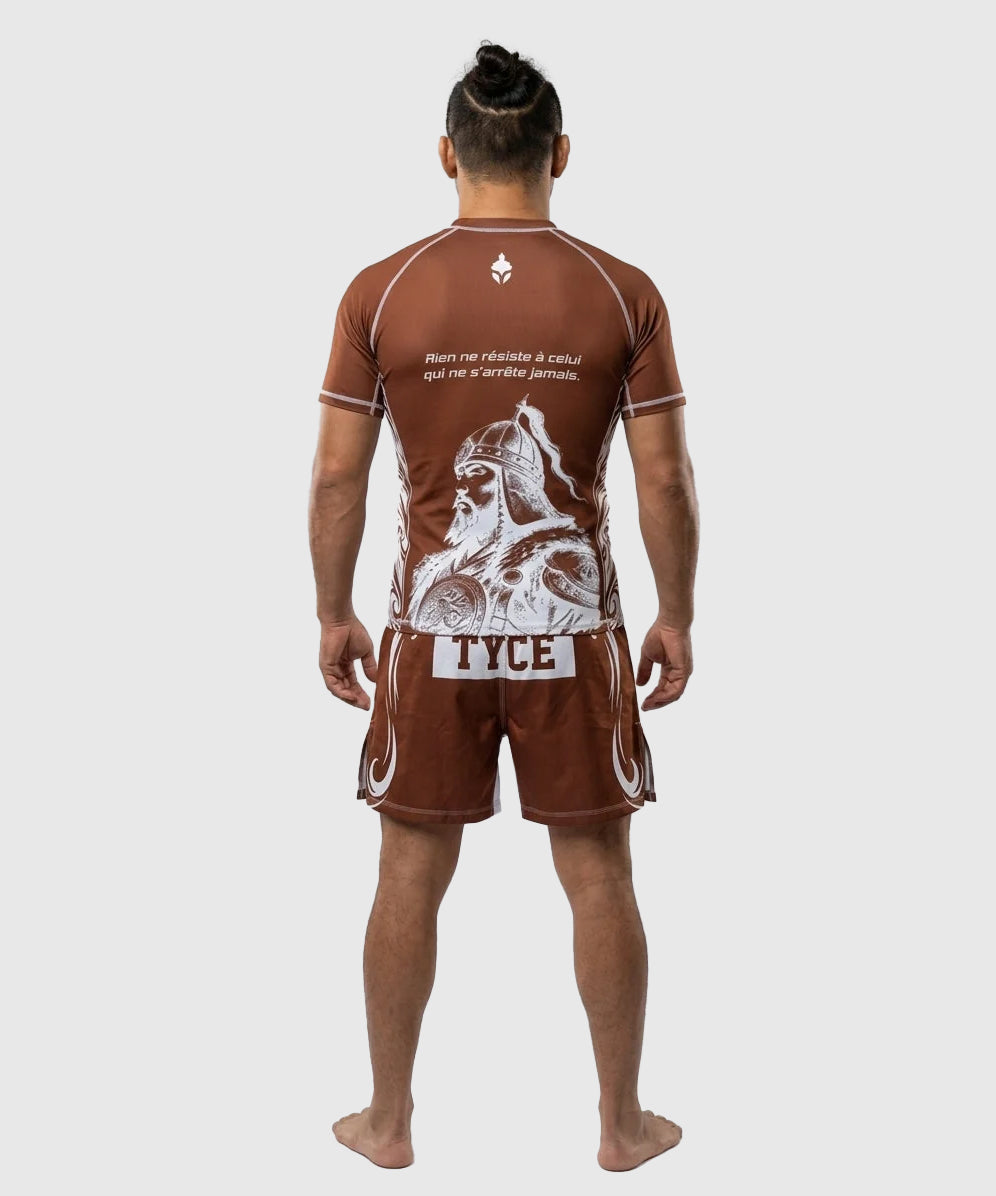 TYCE CULTURE OF WAR Genghis Khan Grappling Rashguard - Brown