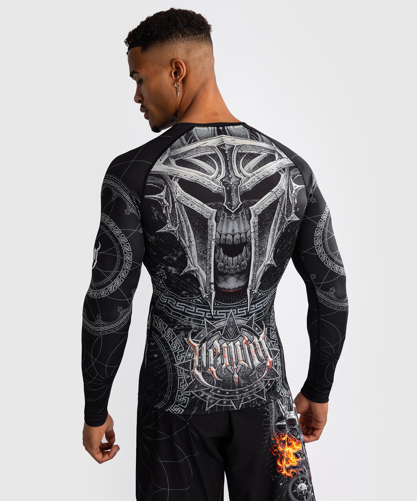 Rashguard à Manches Longues pour Hommes Venum Gladiator 5.0 - Noir/Argent
