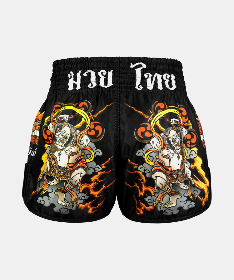 Short De Muay Thai Tuff Payak Raijin The Thunder God - Noir