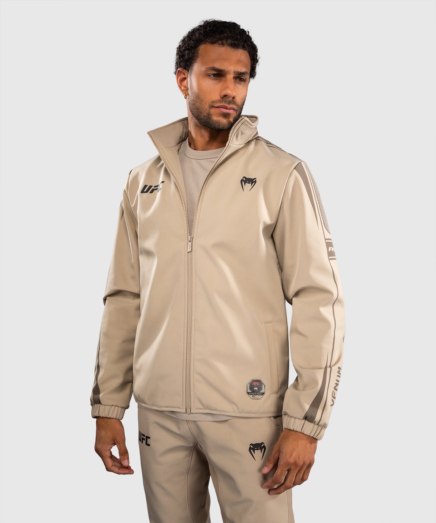 Venum UFC Unity by Venum Authentic Fight Week Men's Zip Hoodie - Sand
