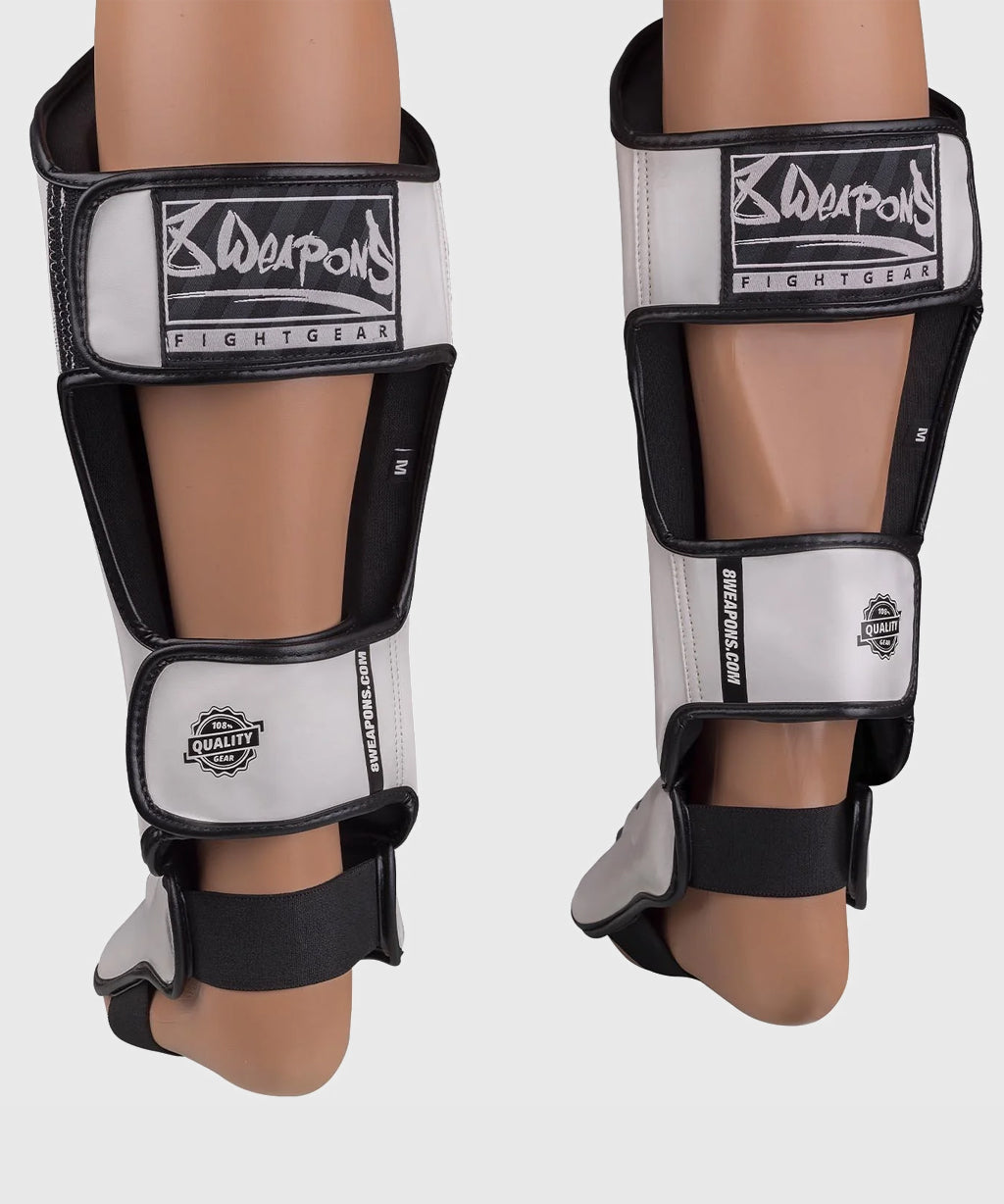 8 Weapons Unlimited 2.0 Shin Guards - White/Black