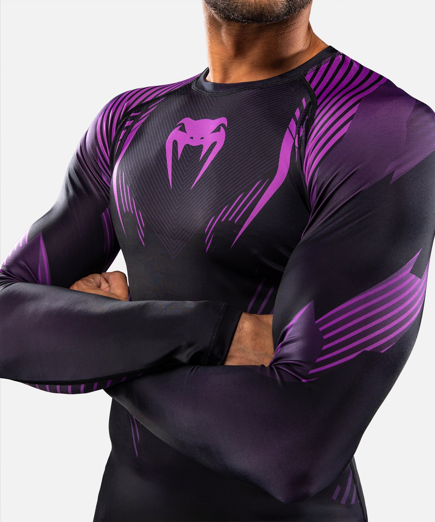 Venum No-Gi 6.0 Rashguard Manga Larga - Negro/Morado