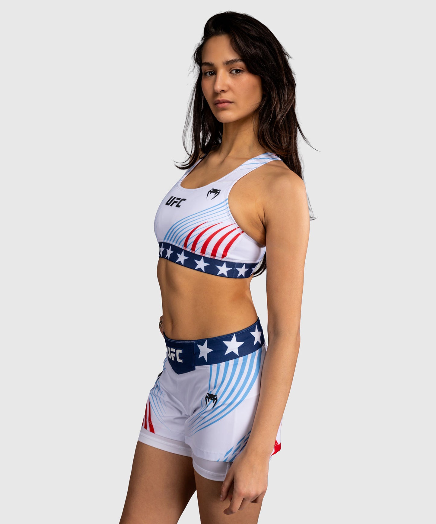 Women's Official UFC Freedom 250 by Venum White Authentic Fight Night Sports Bra