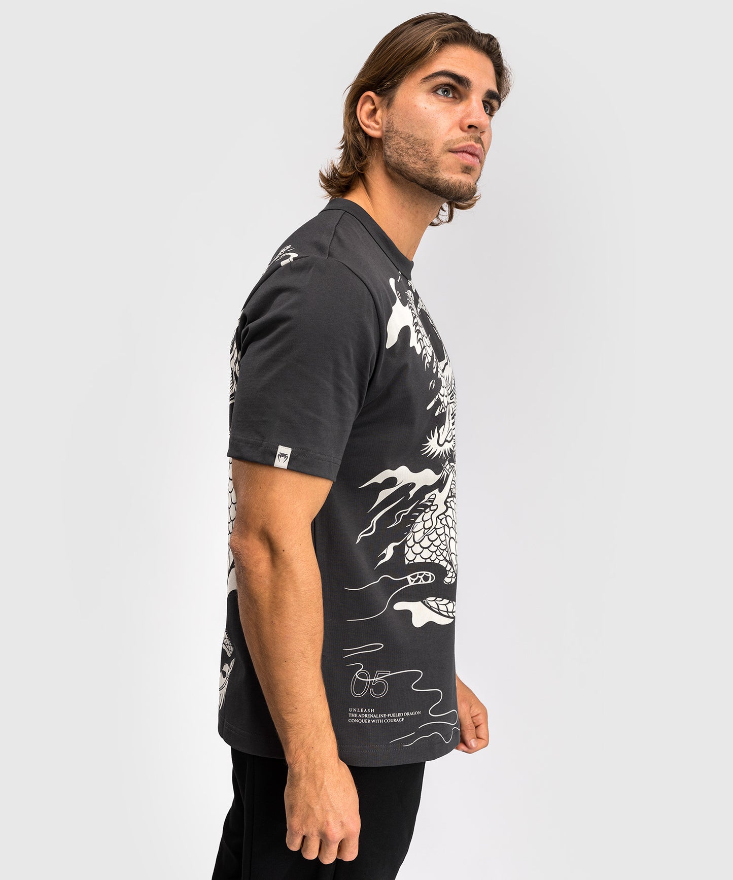 T-shirt Venum Dragon’s Flight - Gris Charbon/Blanc Crème