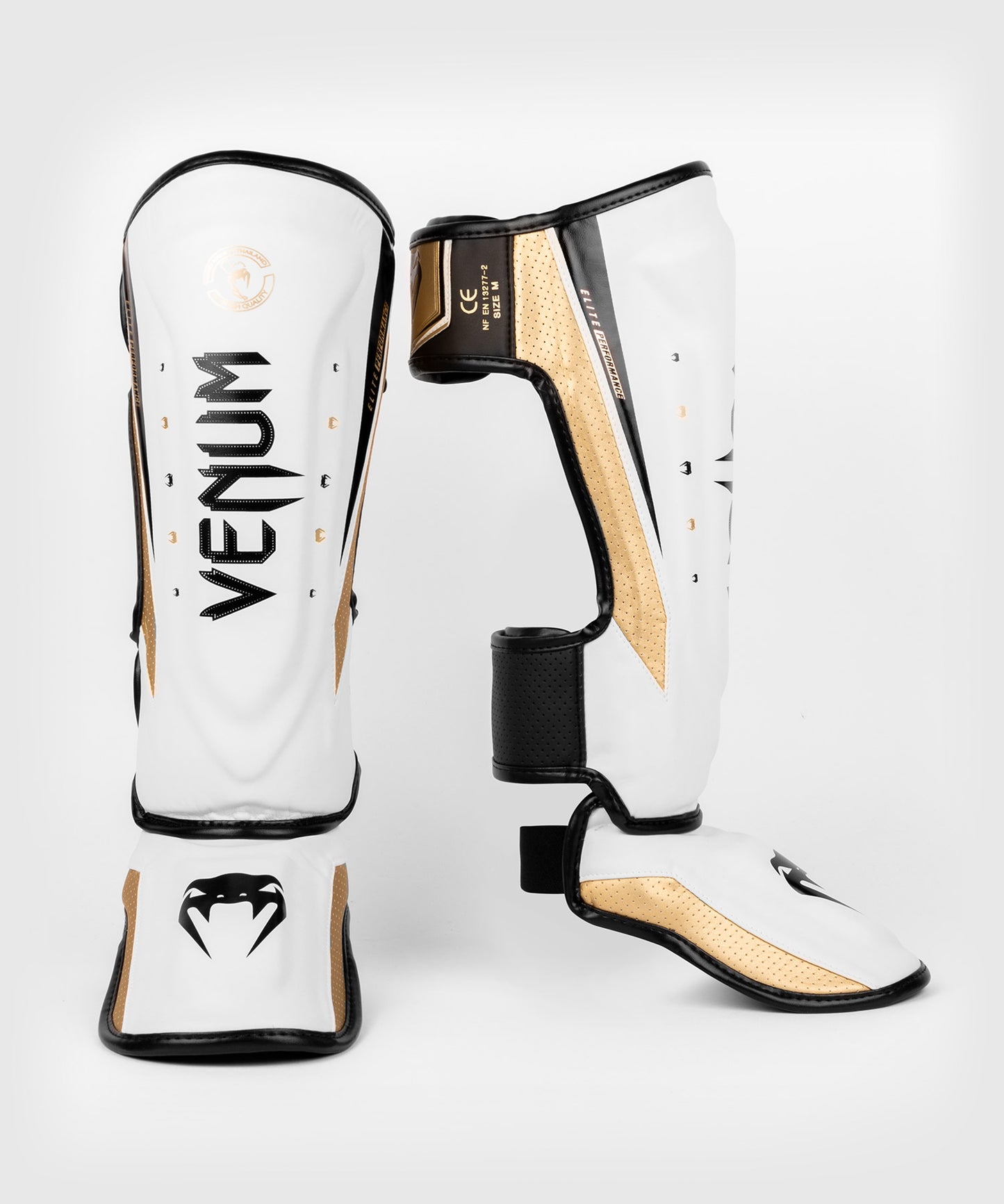 Venum Elite Evo Schienbeinschoner - Weiß/Gold