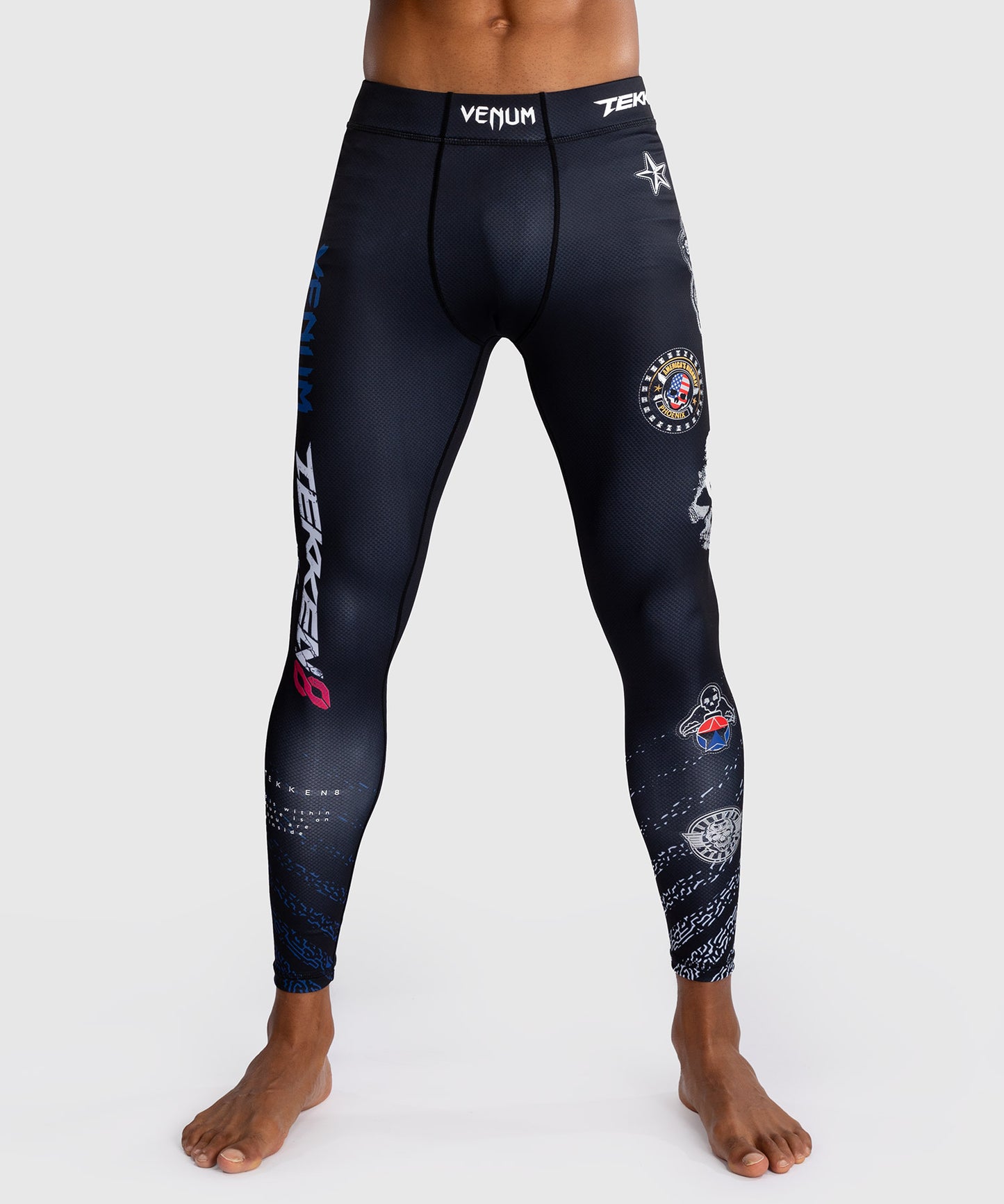 Venum x TEKKEN 8 - Paul Phoenix Pantaloni a compressione - Nero/Blu