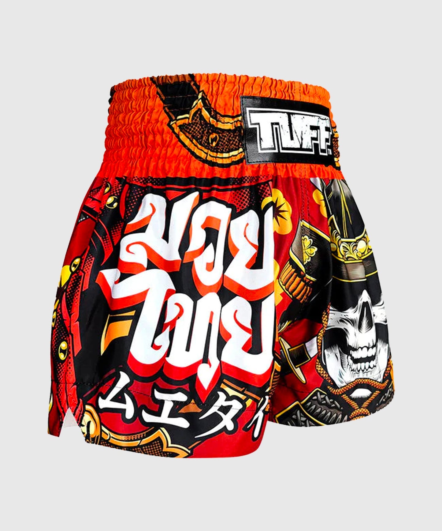 Tuff Samurai Skull Muay Thai Shorts - Rot