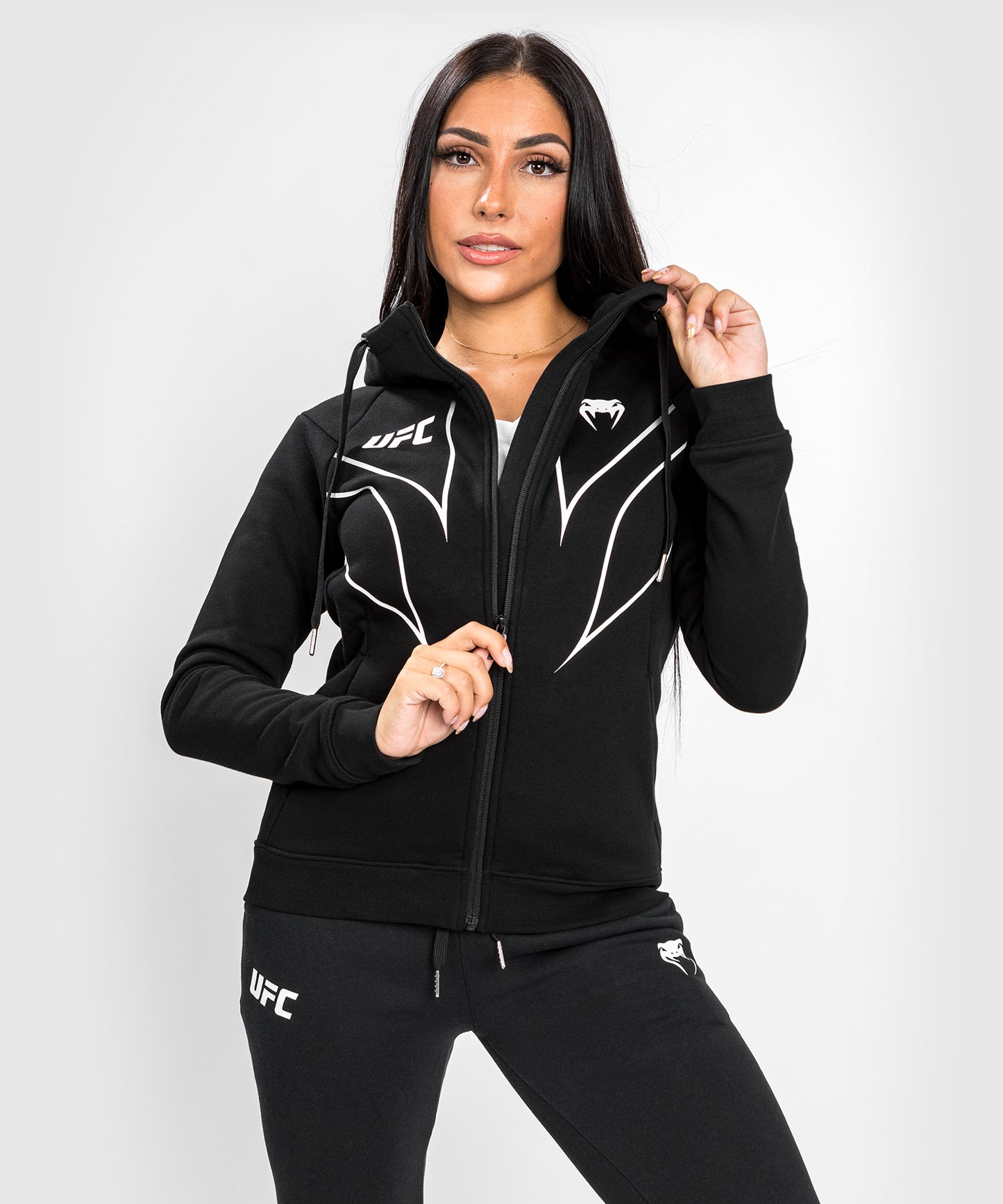 UFC Venum Fight Night 2.0 Replik Frauen Full Zip Hoodie - schwarz