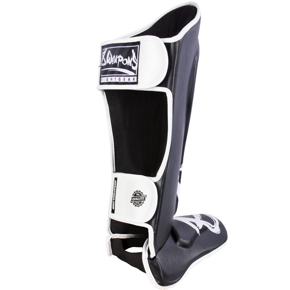 8 Weapons Unlimited Shin Guards - Black/White