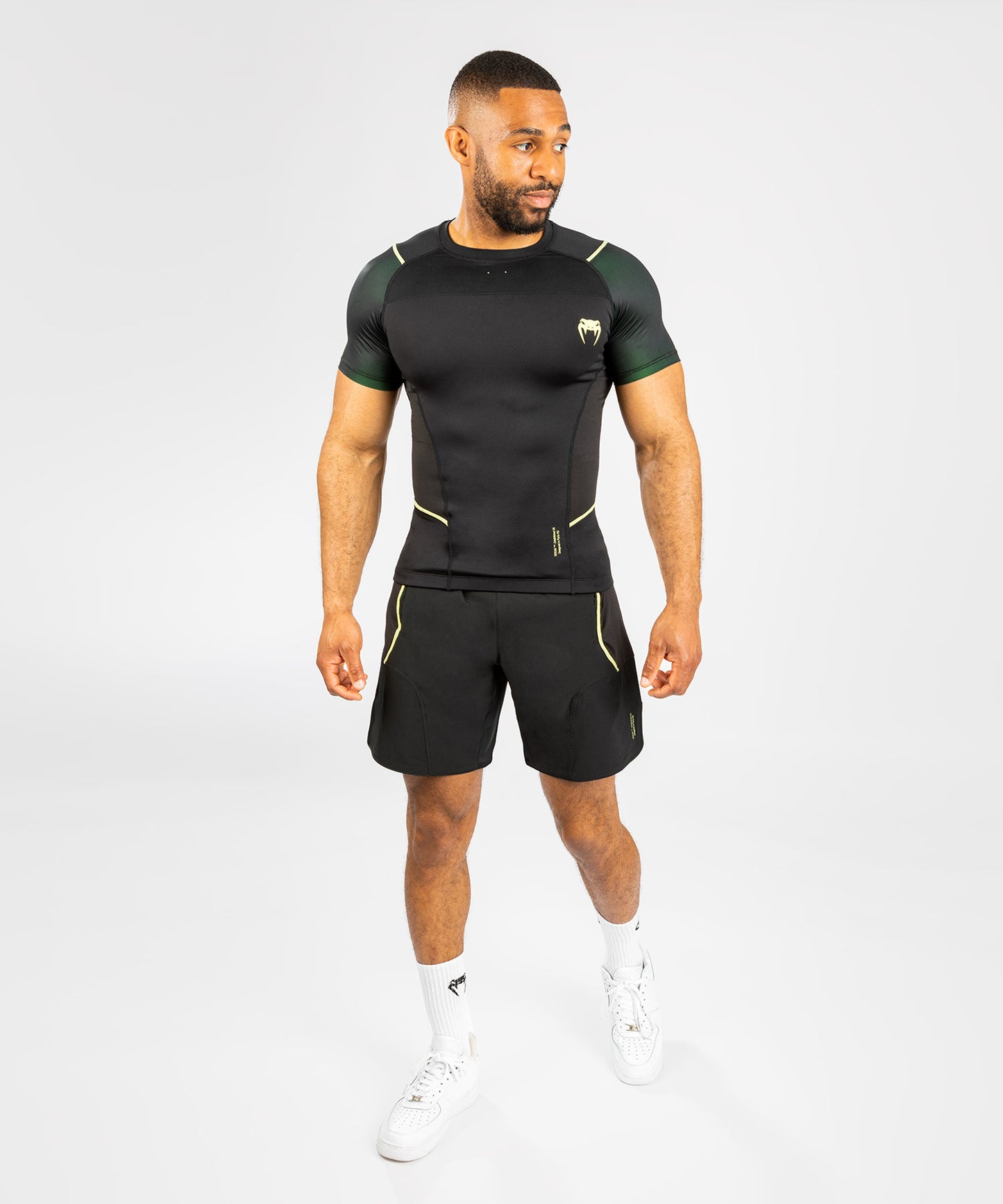 Rashguard Hommes - Manches courtes Venum Fusion 2.0 - Noir/Jaune
