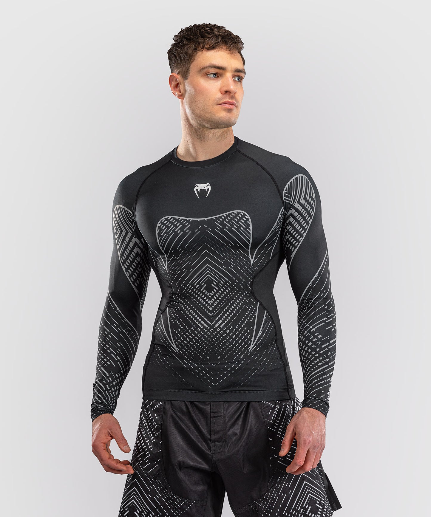 Rashguard à Manches Longues Venum Midnight Fury – Noir/Gris/Argent