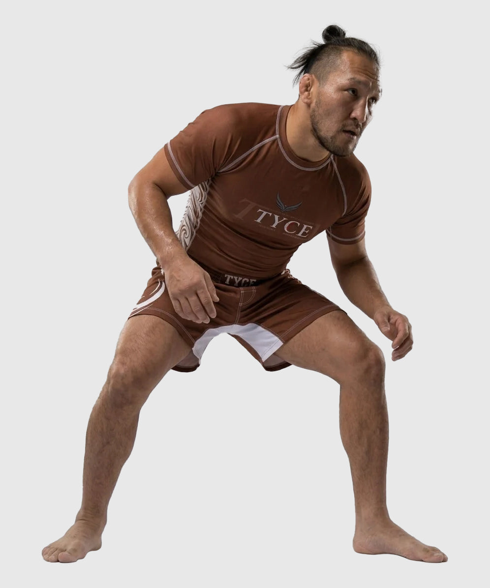 TYCE CULTURE OF WAR Genghis Khan Grappling Rashguard - Brown