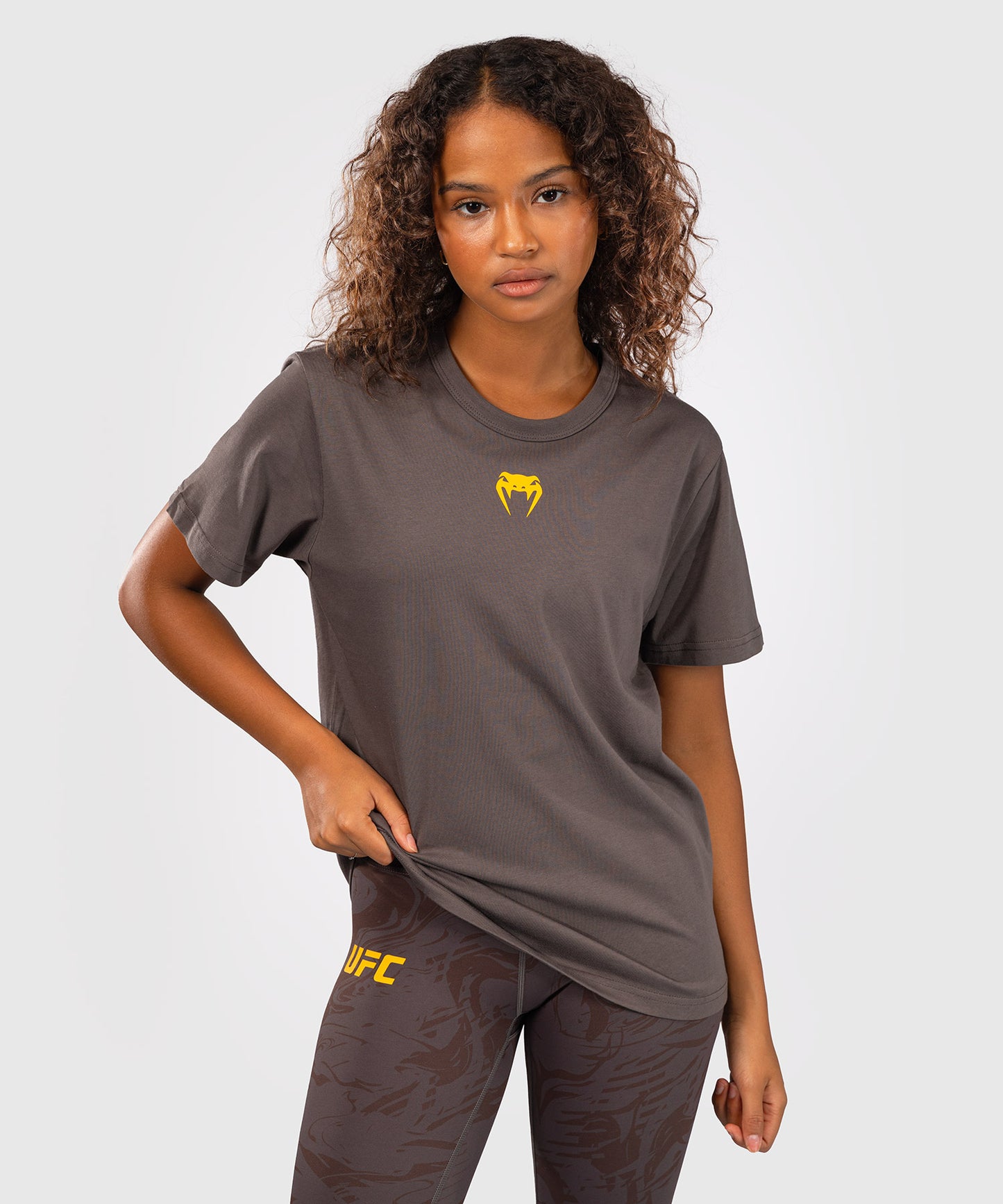 UFC Fusion by Venum Fight Week Women’s Short Sleeve Cotton T-Shirt - Solid Earthen Brown
