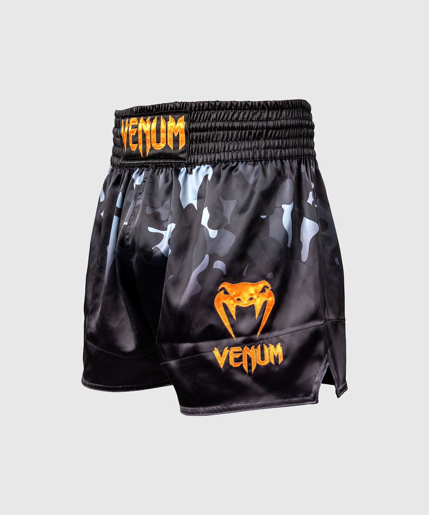 Venum Classic Muay Thai Shorts - Black Camo/Orange