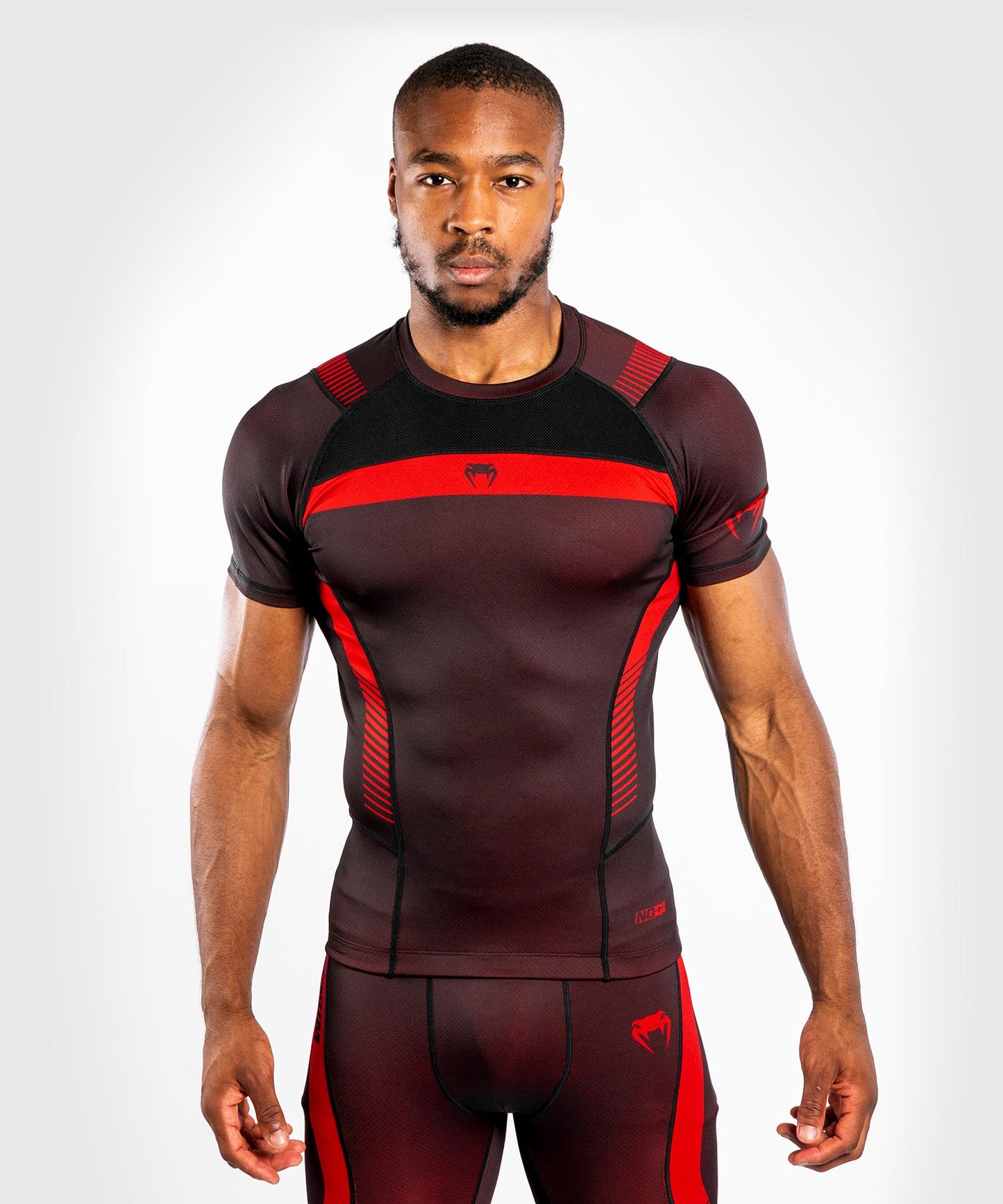 T-shirt de Compression Venum NoGI 3.0 - Manches Courtes - Noir/Rouge