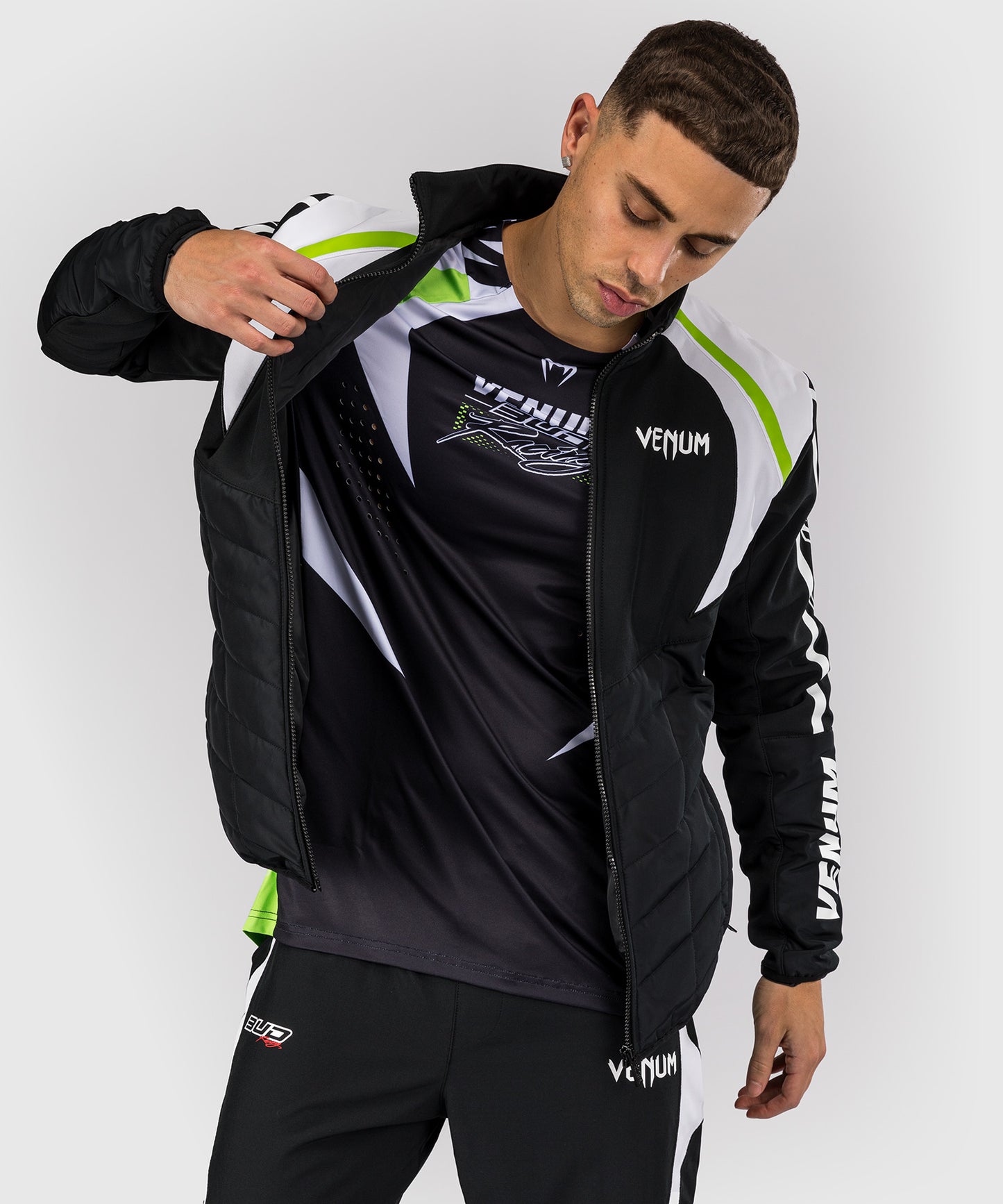 Veste pour Hommes Venum x Bud Racing - Noir/Blanc/Citron Vert