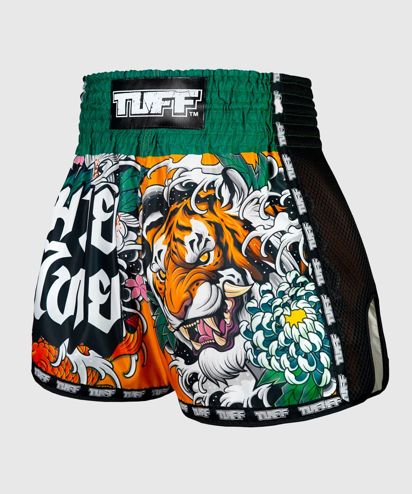 Short de Muay Thai Tuff New Retro Tora Mori To Kingyo - Orange/Vert