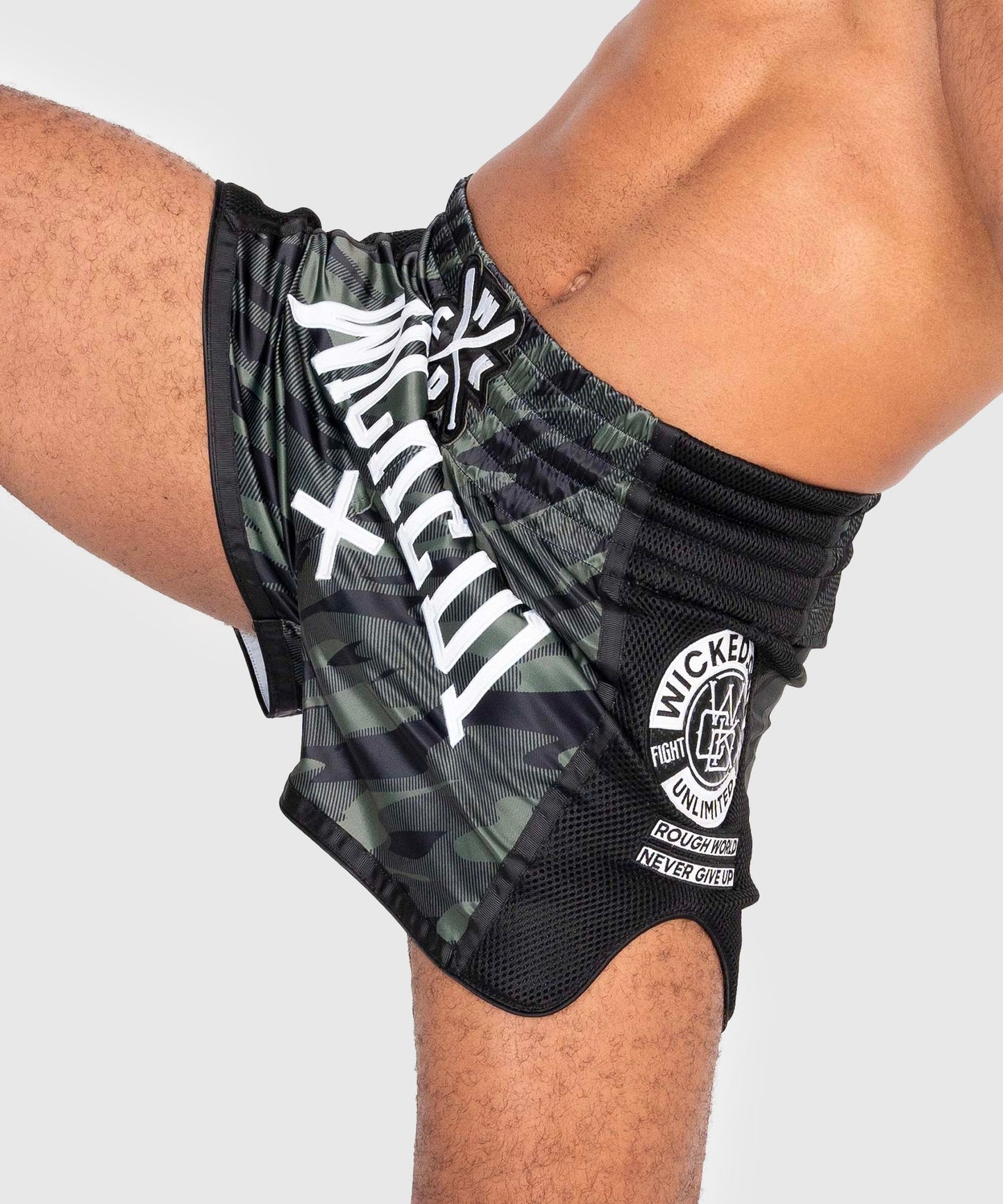 Short De Muay Thai Wicked One Fury - Noir/Kaki