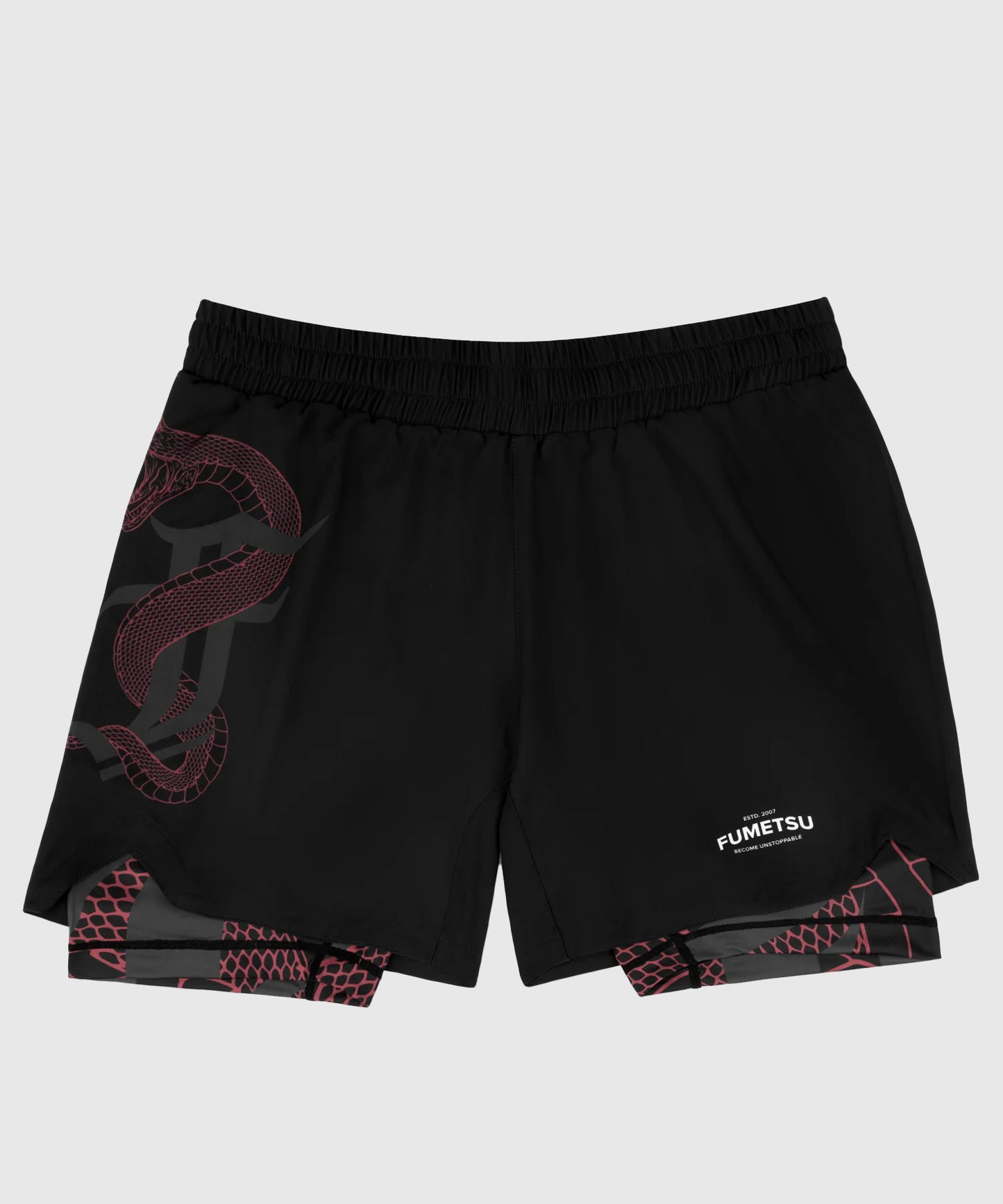 Short de MMA Fumetsu Dual Layer Anaconda - Noir/Rouge