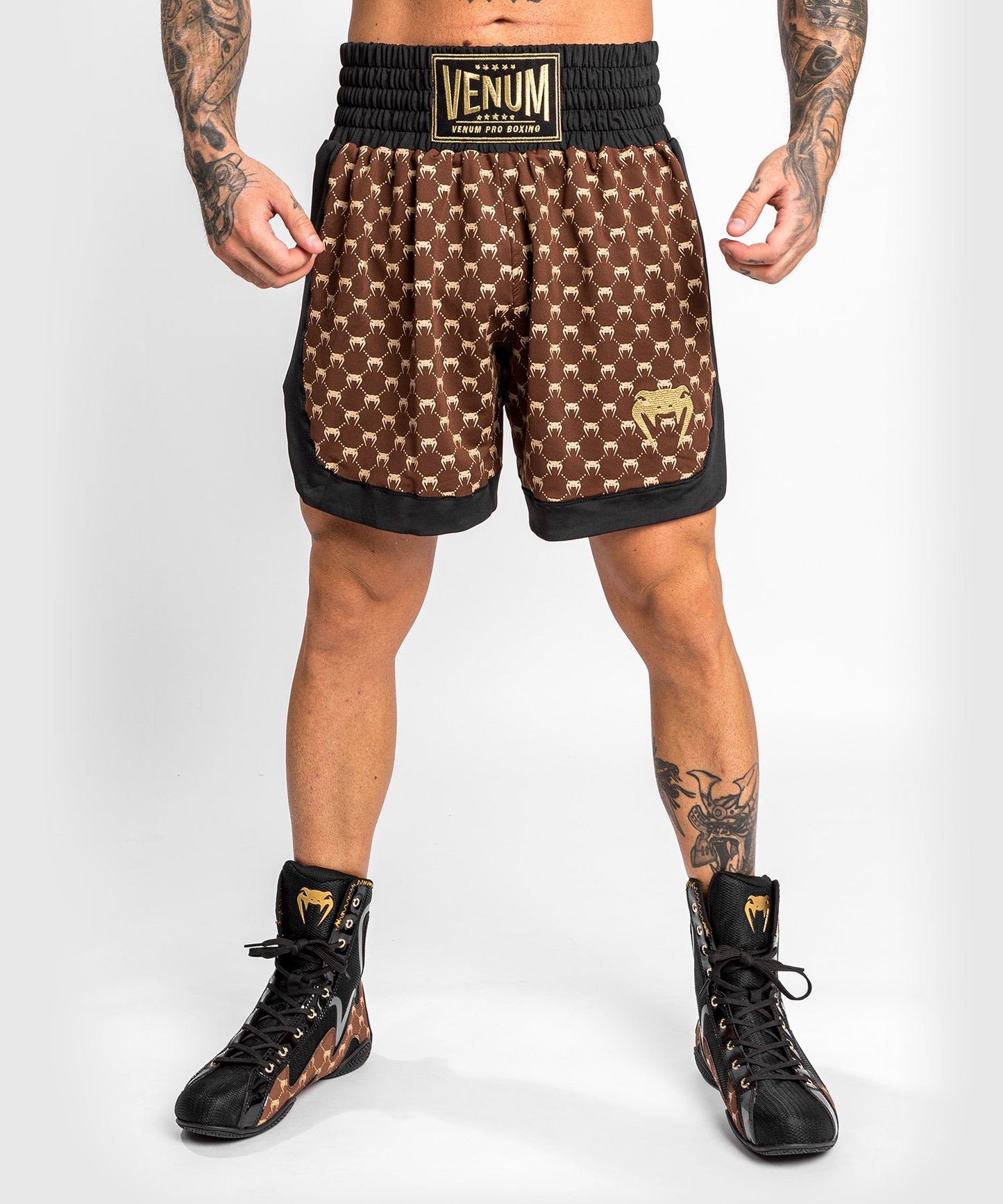 Short de Boxe Venum Monogram - Noir/Marron