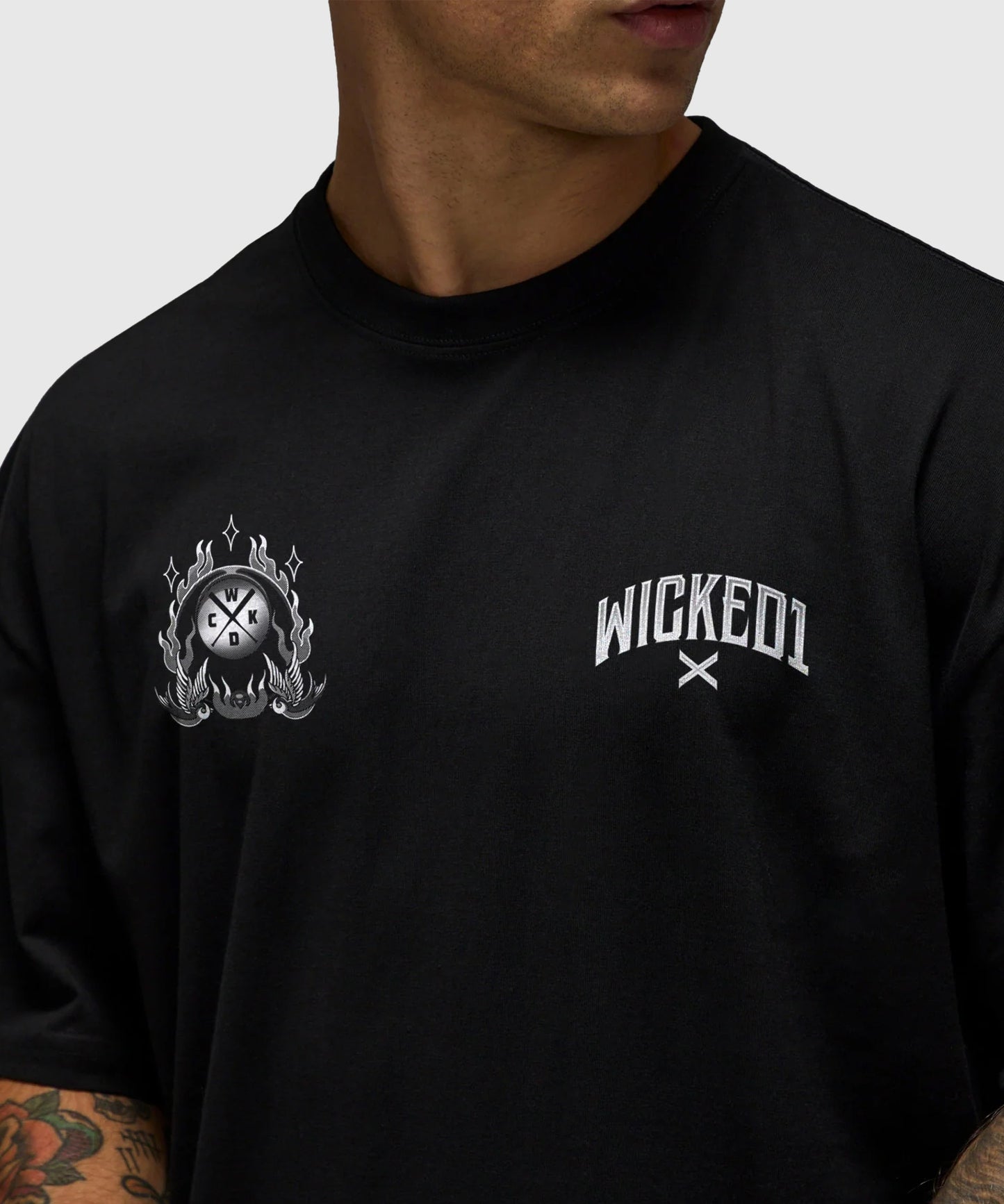 Wicked One Swallow Oversize-T-Shirt - Schwarz