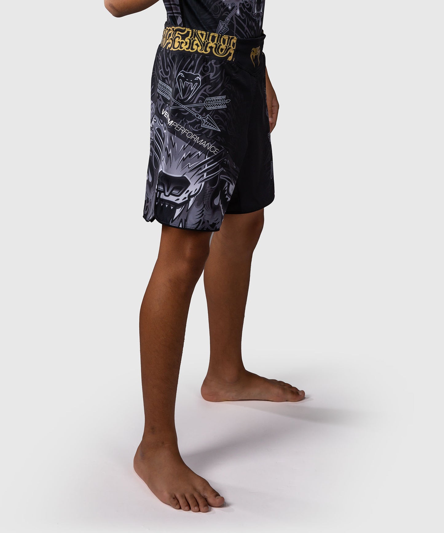 Short de Combat Pour Enfants Venum Wolf Atak – Noir/Gris