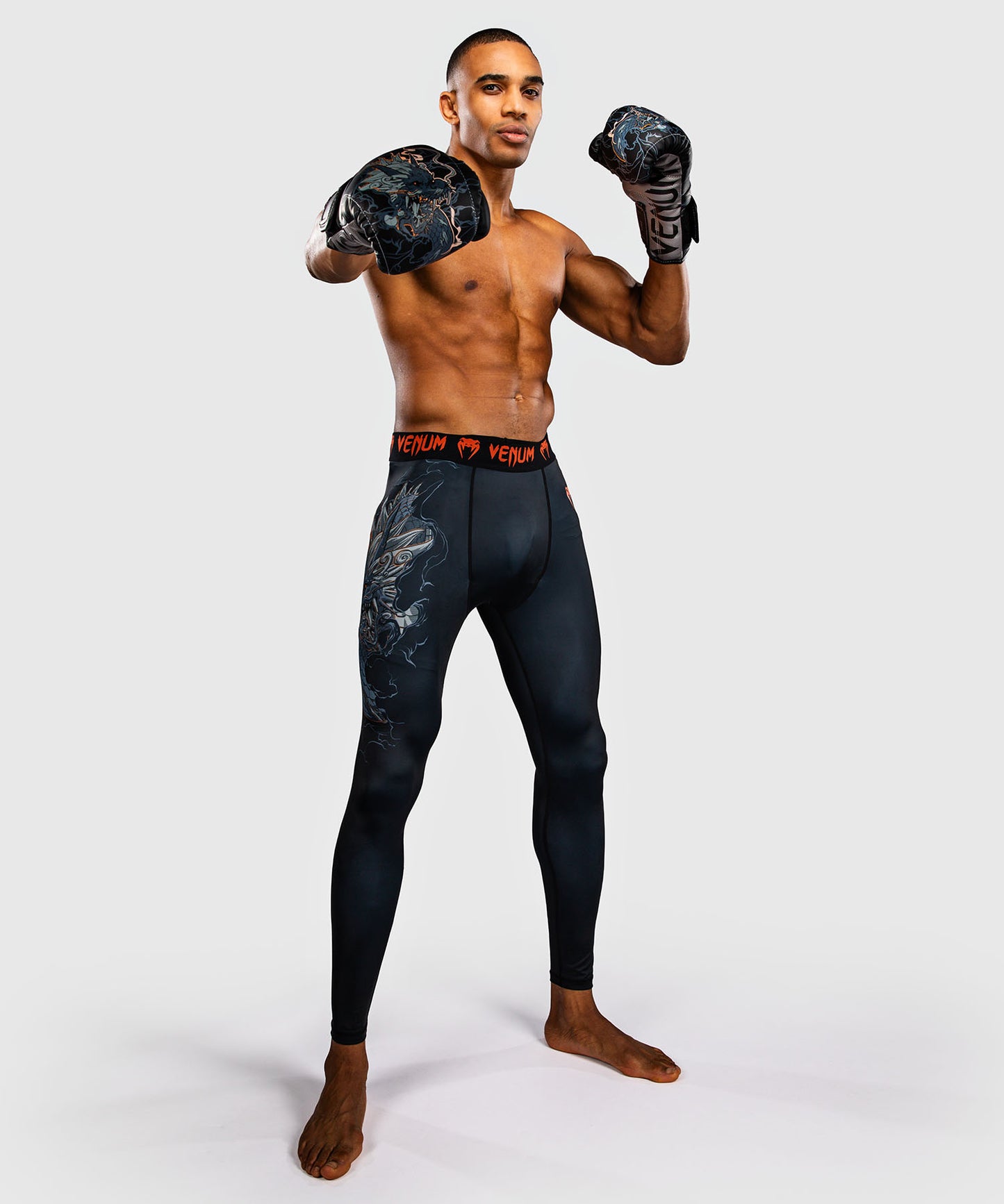 Venum Thunder Dragon Spats - Black/Grey/Copper