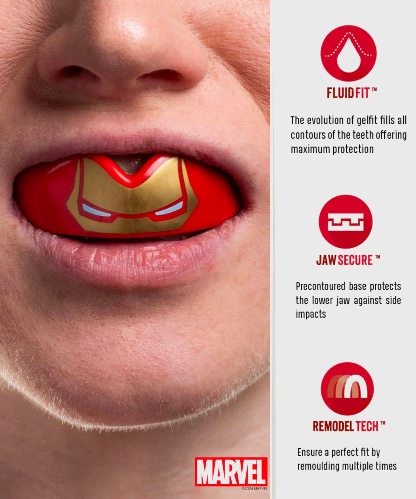 Safejawz Marvel Protector Bucal – Iron-Man – Rojo