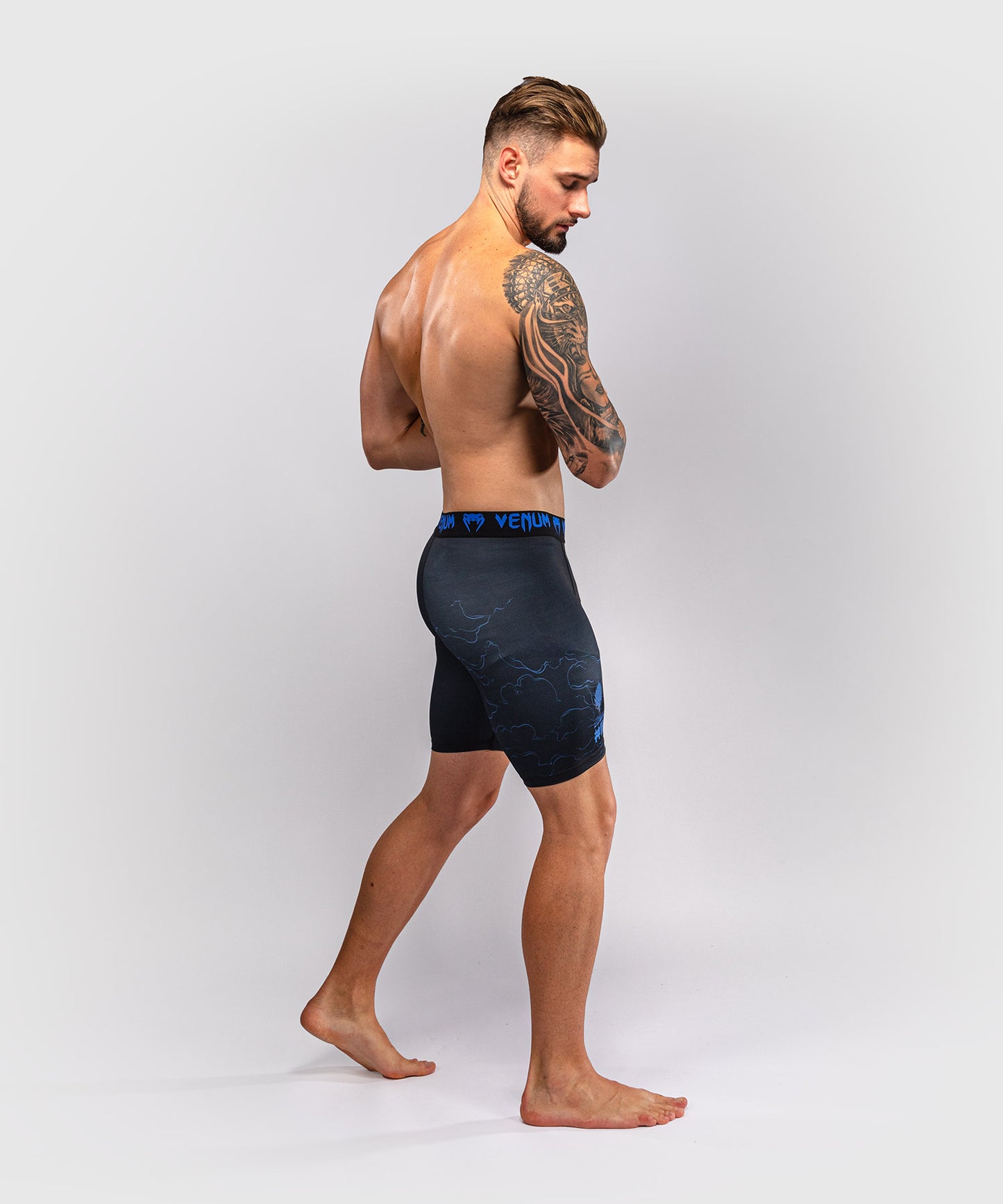 Venum Thunder Dragon Vale Tudo Shorts - Black/Royal Blue