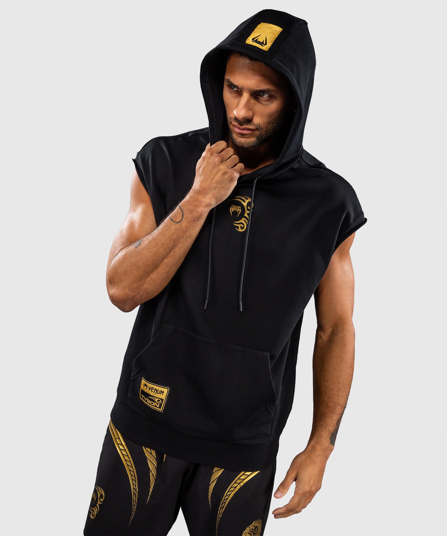 Sweat à capuche Sans Manches Venum x Mike Tyson Tiger - Noir/Or