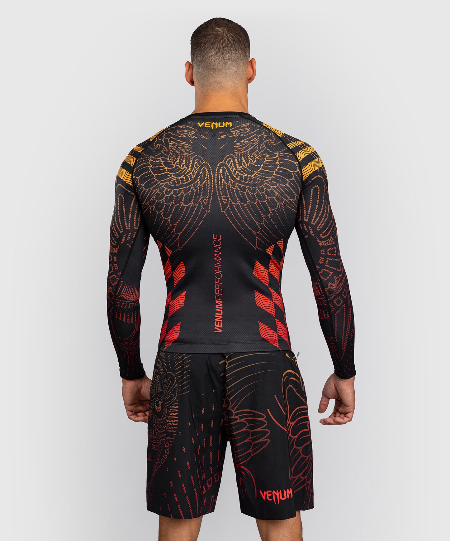Venum Quetzal Fury Rashguard De Manga Larga - Negro/Fury Rojo/Mandarina