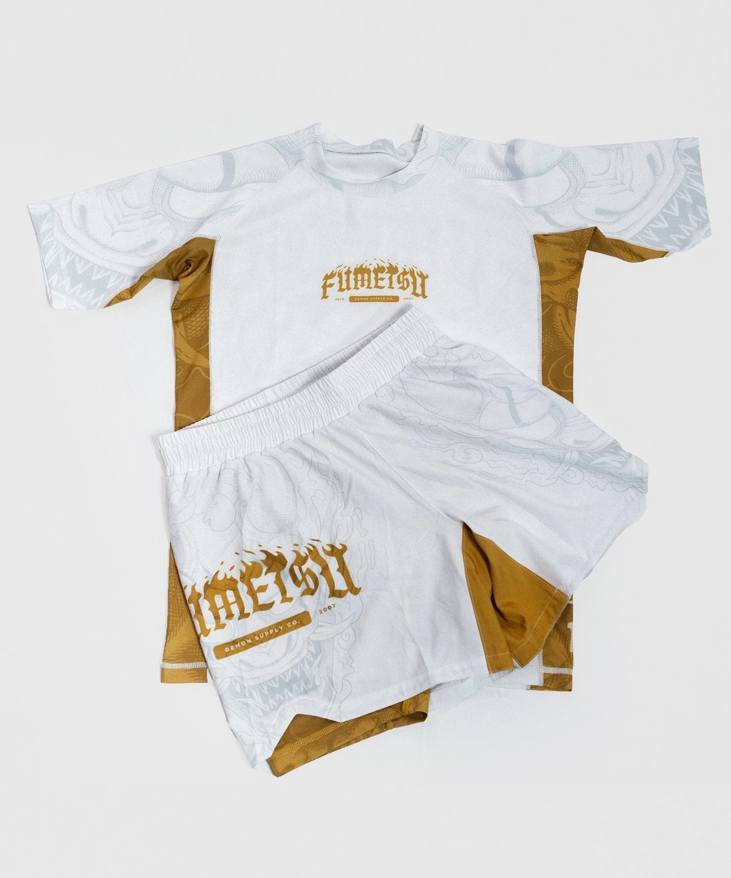 Short de MMA Fumetsu Dual Layer Oni - Blanc/Or/Gris