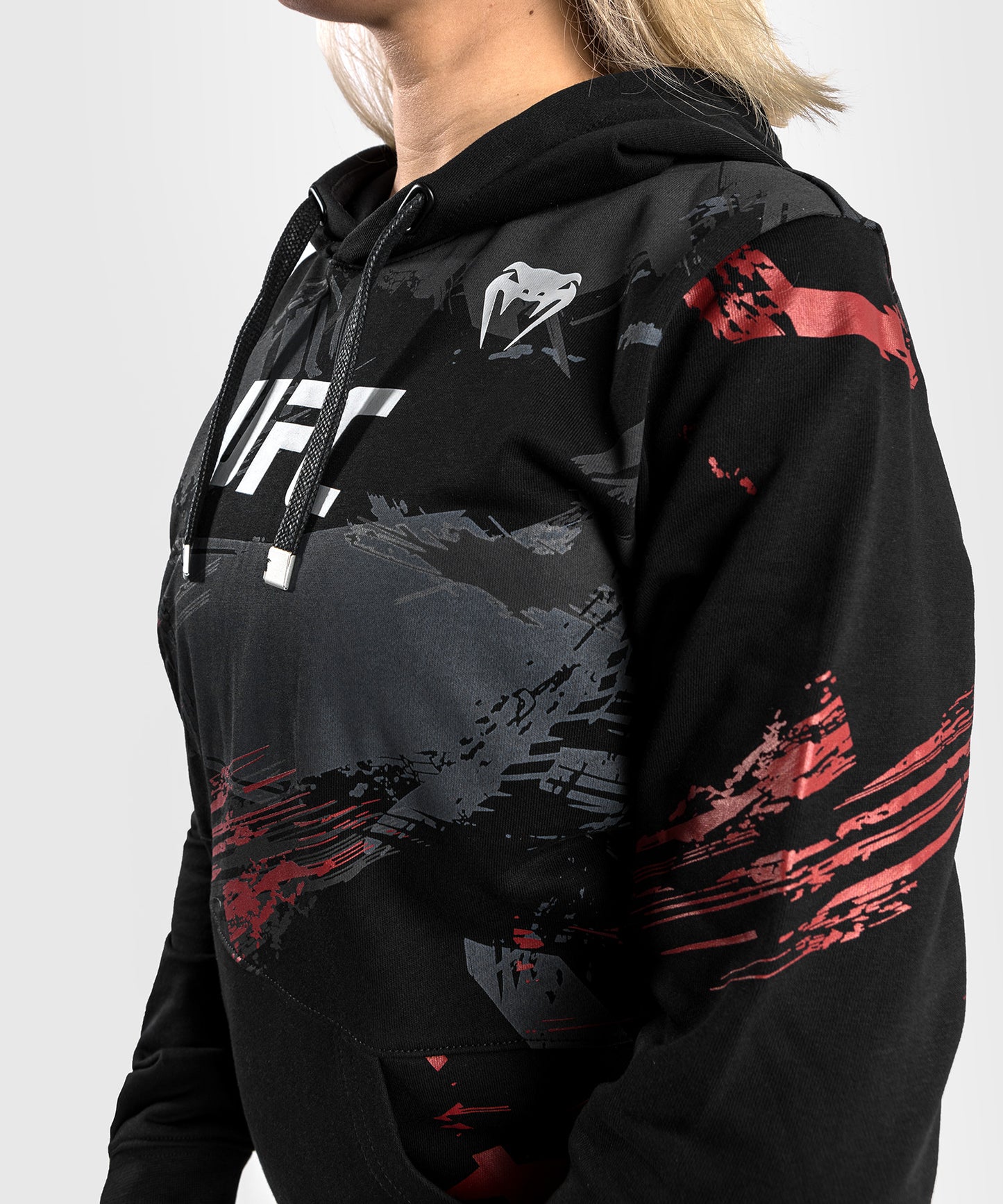 Sweatshirt à capuche pour Femmes UFC Venum Authentic Fight Week 2.0 - Noir/Rouge