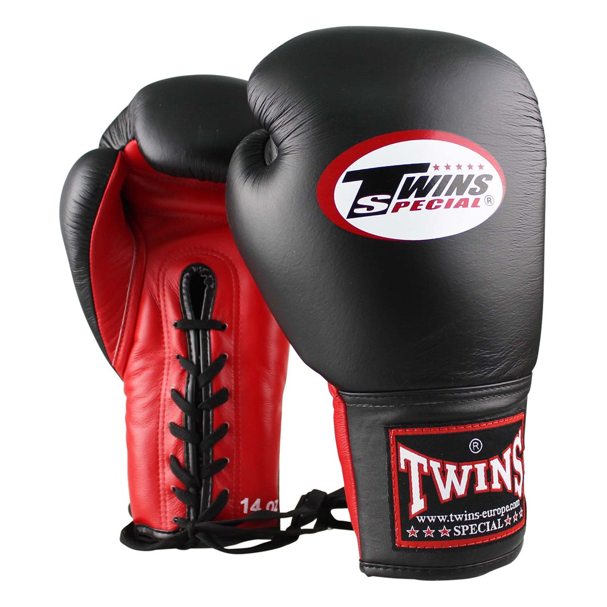 Twins BGLL-1 Schnür Boxhandschuhe - Schwarz/Rot
