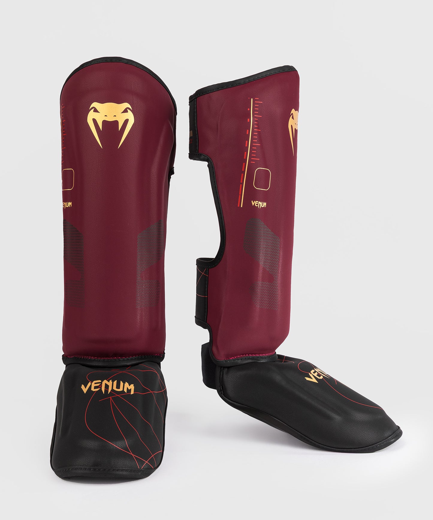 Protège-Tibias Venum Tactical XT- Noir/Bordeaux/Or
