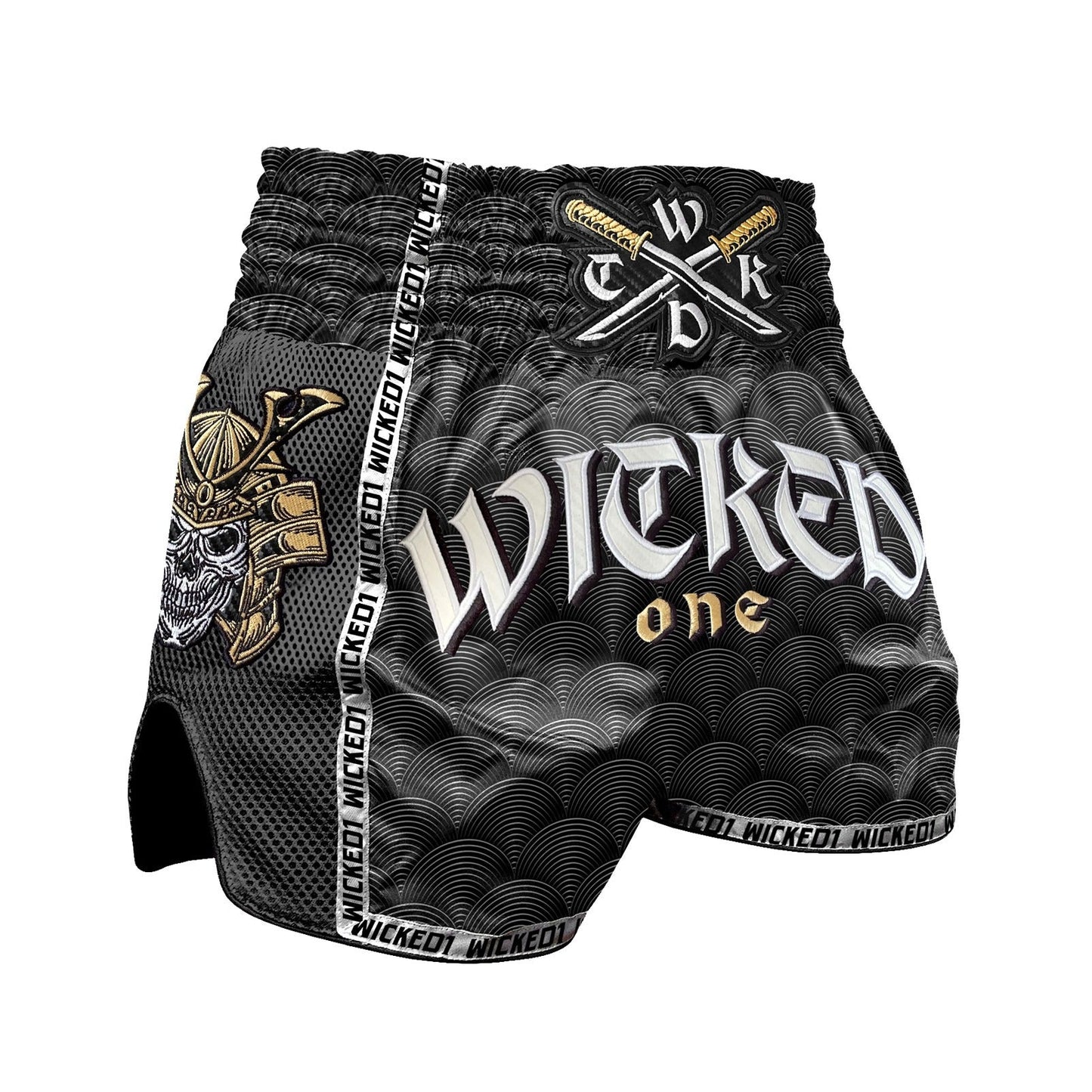 Wicked One Samurai Pantalones de Muay Thai - Gris