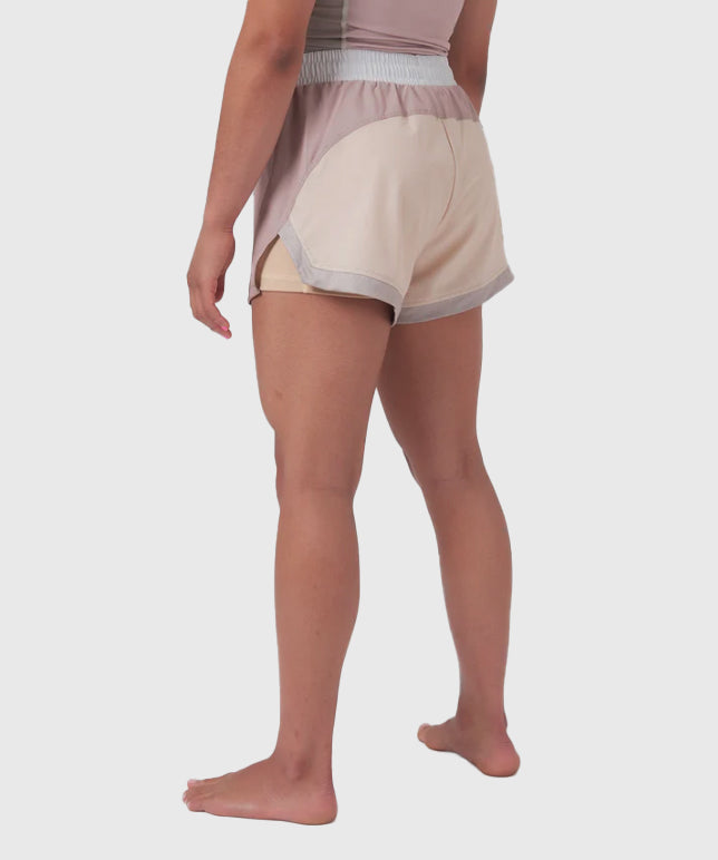 Short de MMA Pour Femme Kingz Hybrid - Beige/Rose