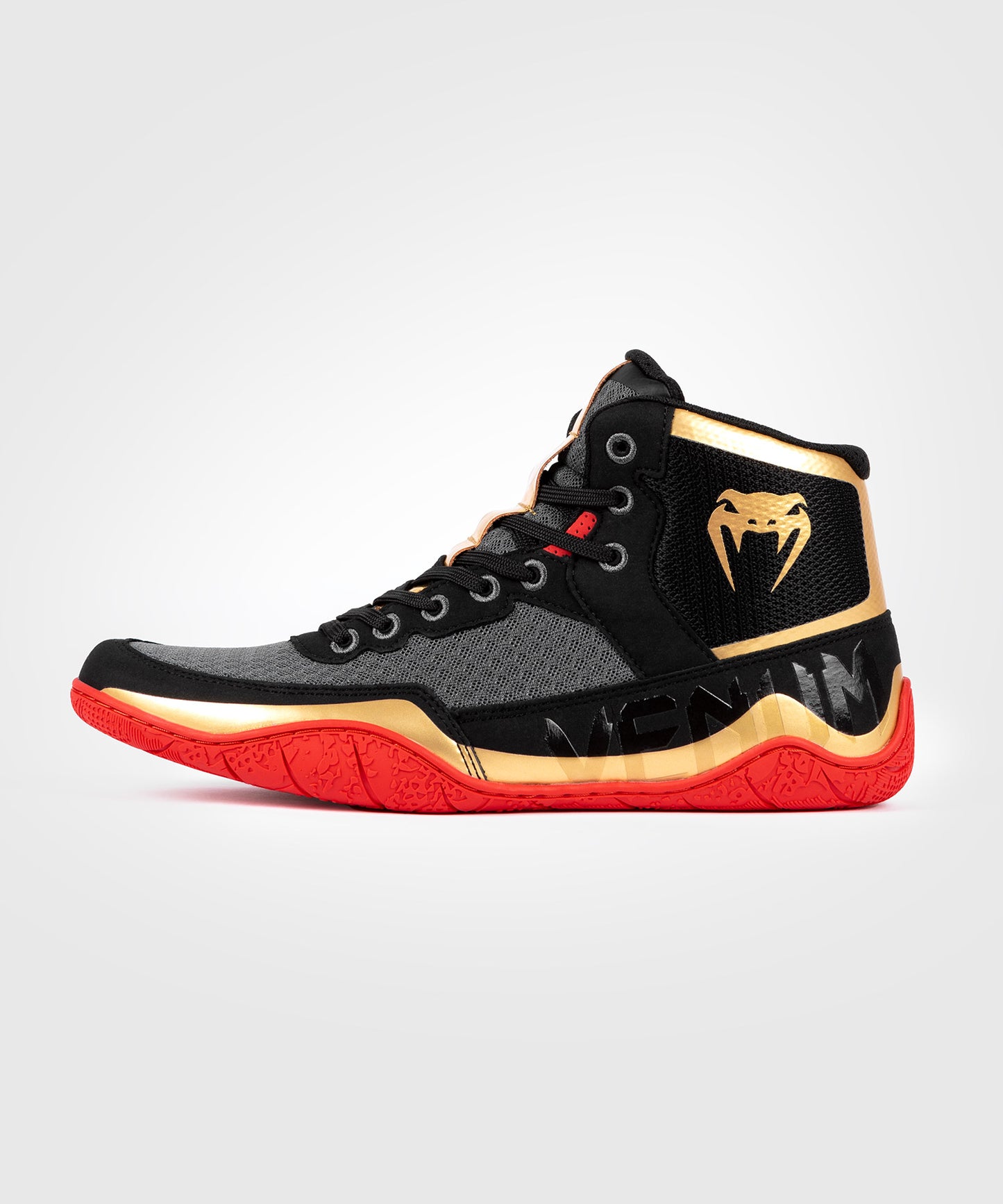 Venum Elite Wrestling Schuhe - Schwarz/Gold/Rot