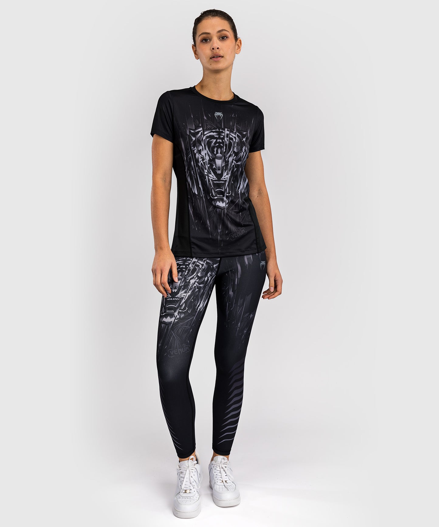 T-Shirt Dry-Tech Venum Tiger pour Femmes - Noir/Argent