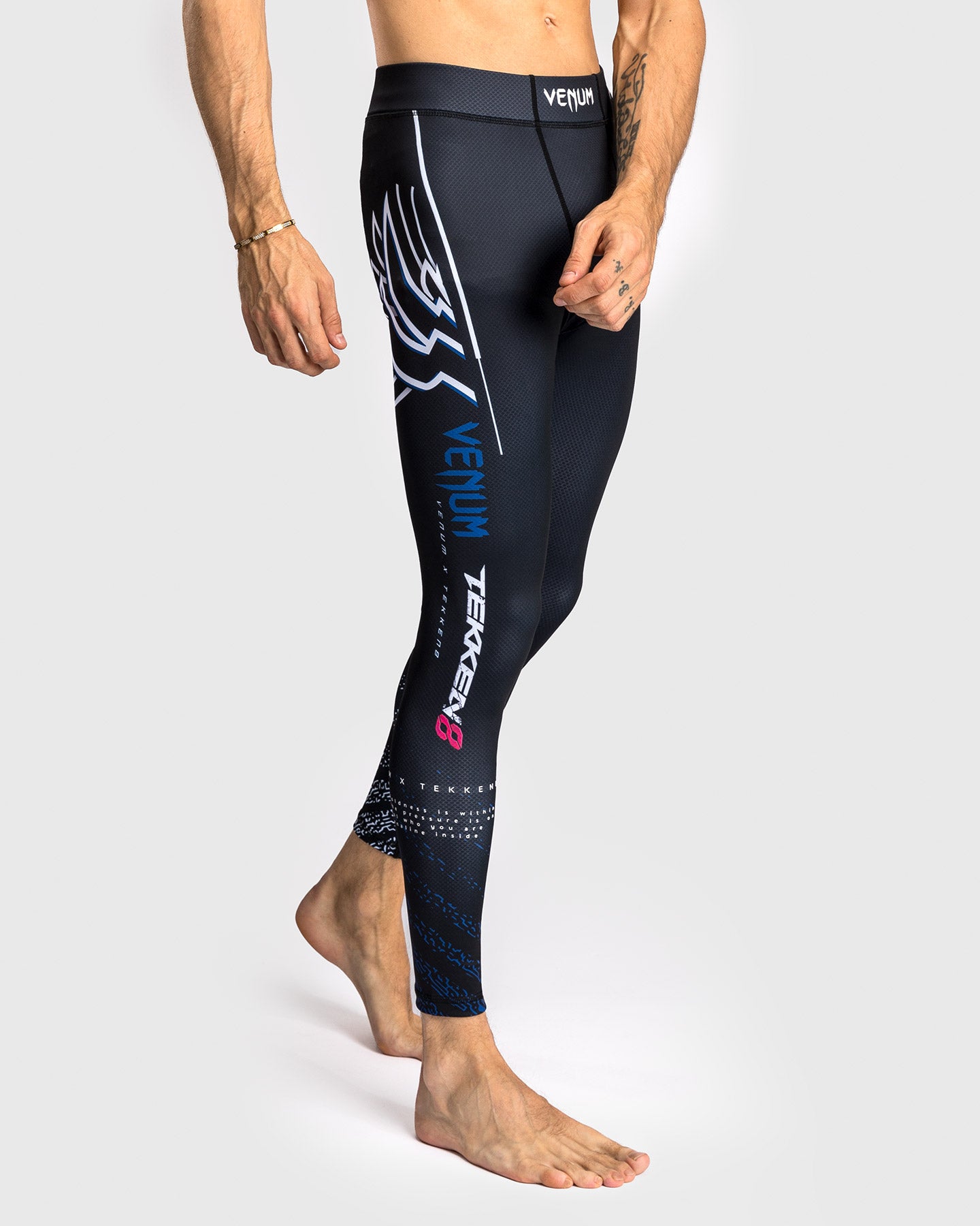 Pantalon de compression Venum x TEKKEN 8 - Jin Kazama - Bleu/Noir/Blanc