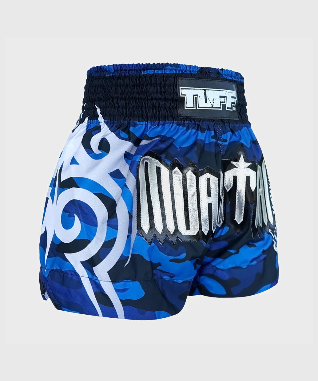 Tuff Blue Military Camouflage Pantaloncini da Muay Thai - Blu/Nero