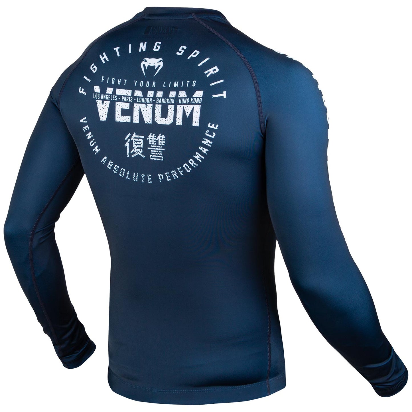 Venum Signature Rashguard - Langarm - Marineblau/Weiß
