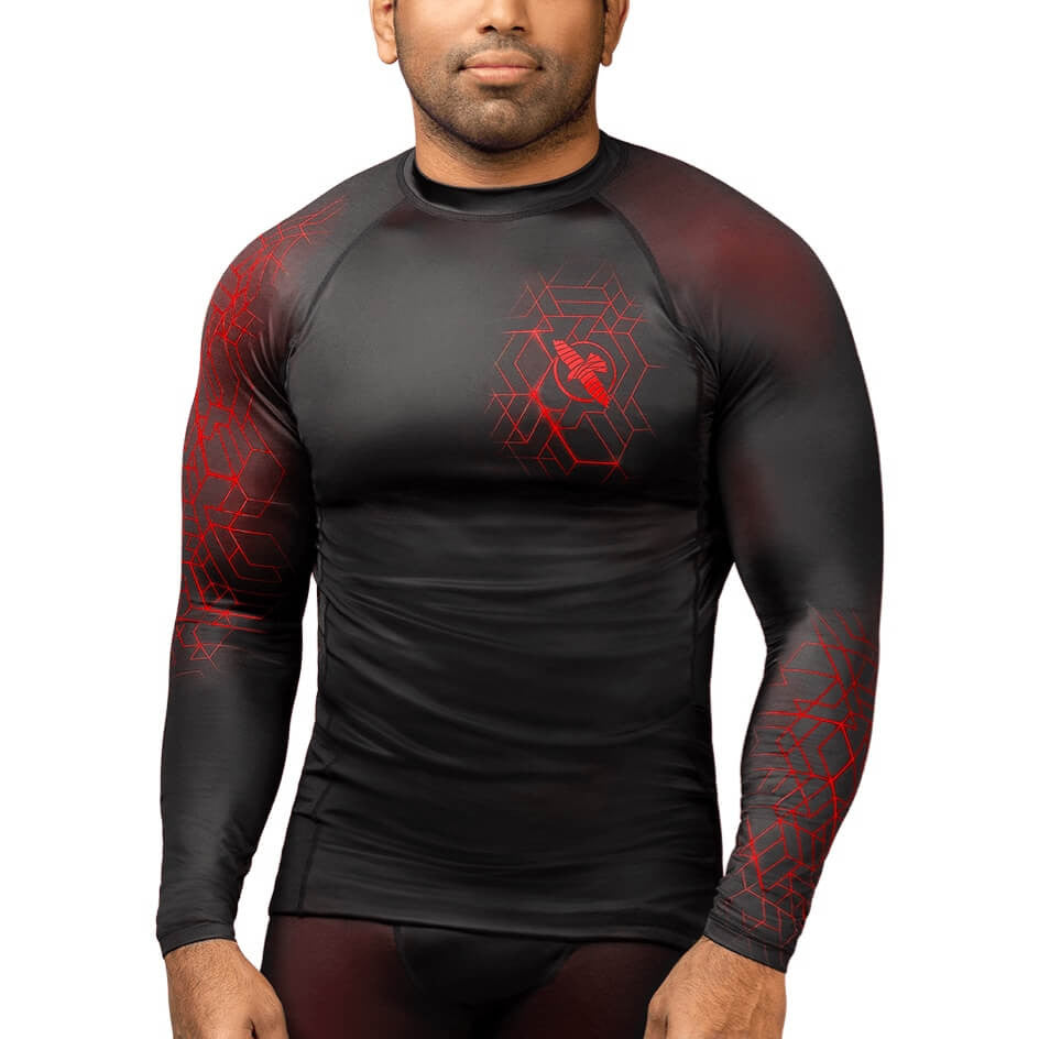 Hayabusa Geo Rashguard de Manga Larga - Rojo