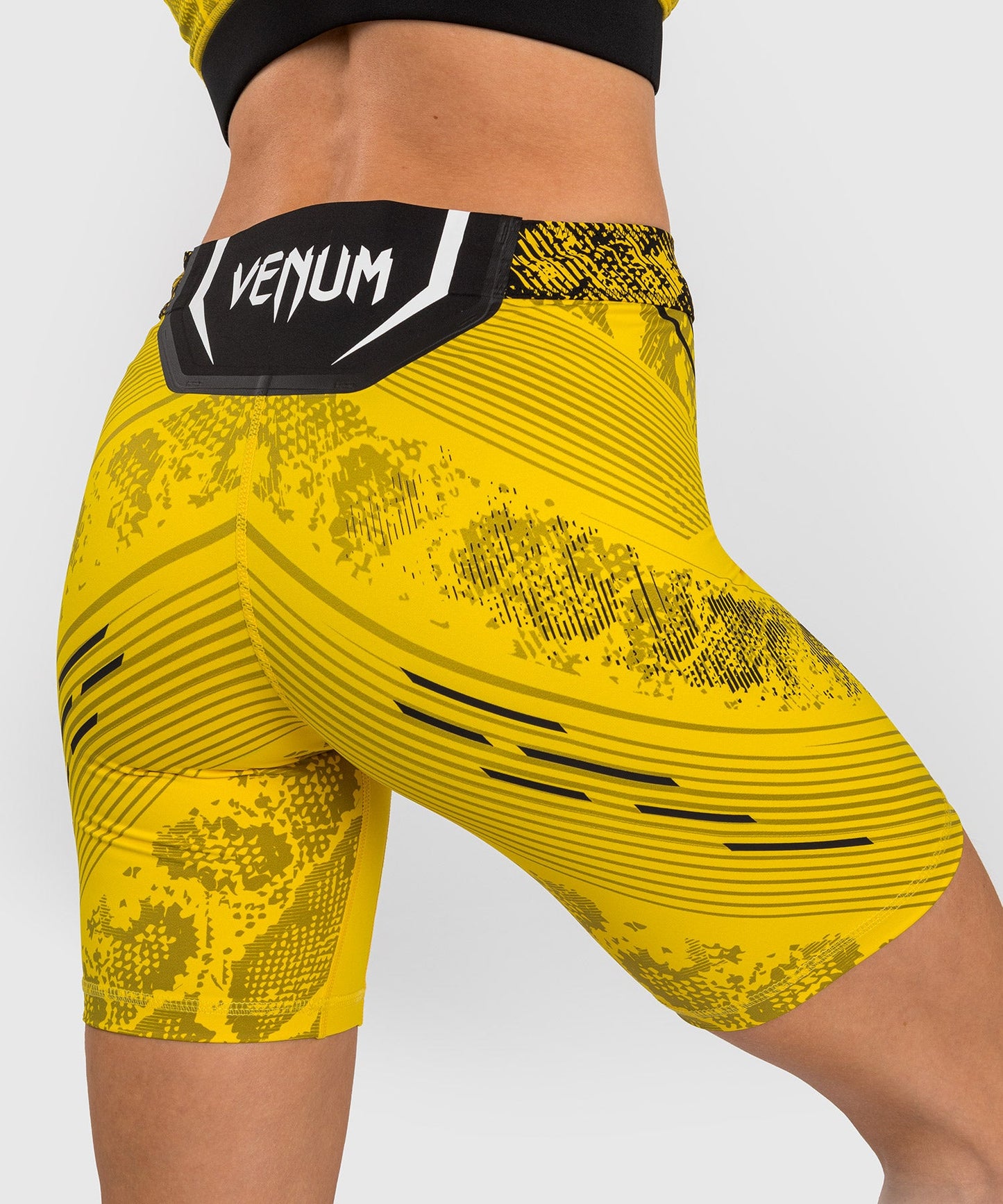UFC Women's Long Fit Compression Short Adrenaline by Venum Authentic Fight Night - Yellow