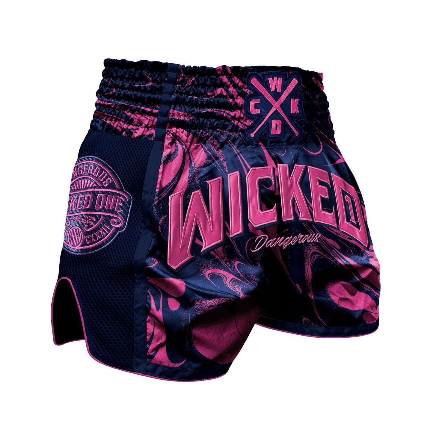 Wicked One Dangerous Pantalones de Muay Thai - Marino/Rosa