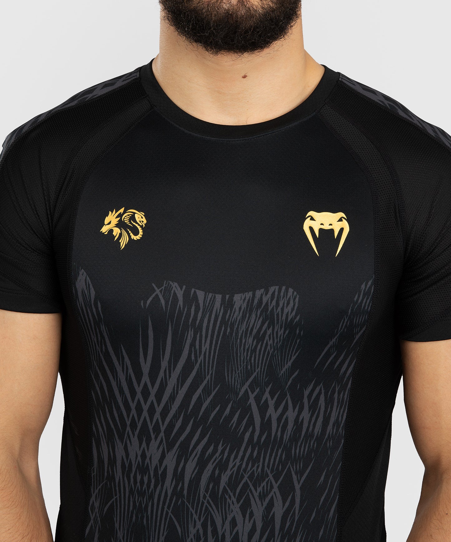 Venum x Chimaev Kurzarm Rashguard - Schwarz/Grau